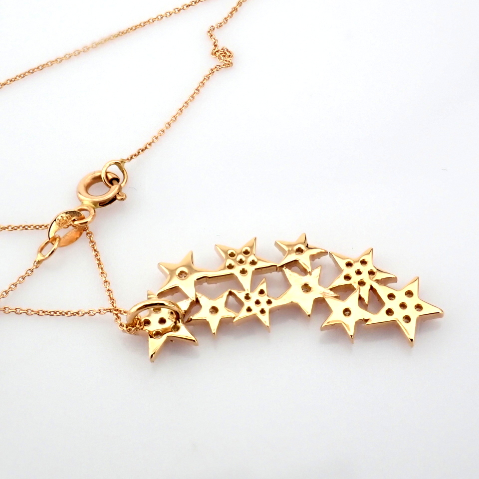 Natural Diamond 18K Rose/Pink Gold Necklace