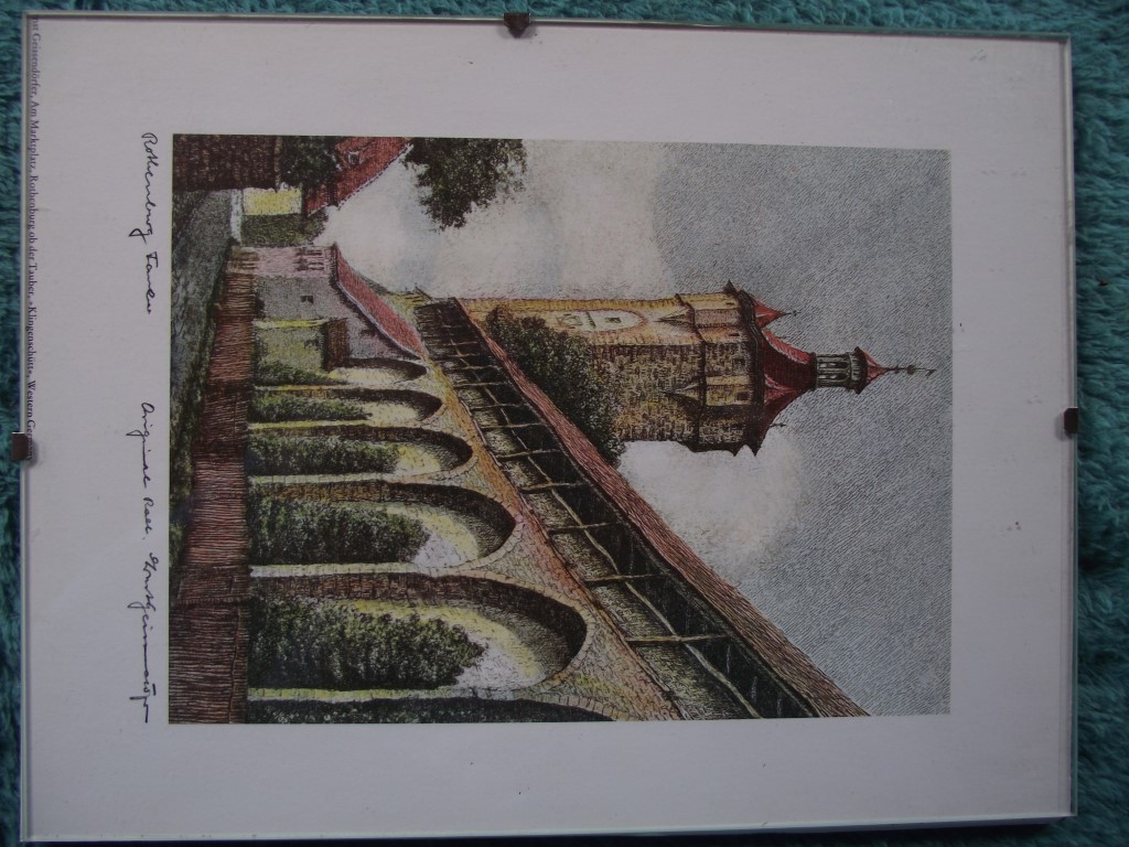 8 x Coloured Etchings of Rothenburg W. Germany By Ernst Geissendorfer - Circa 1950's