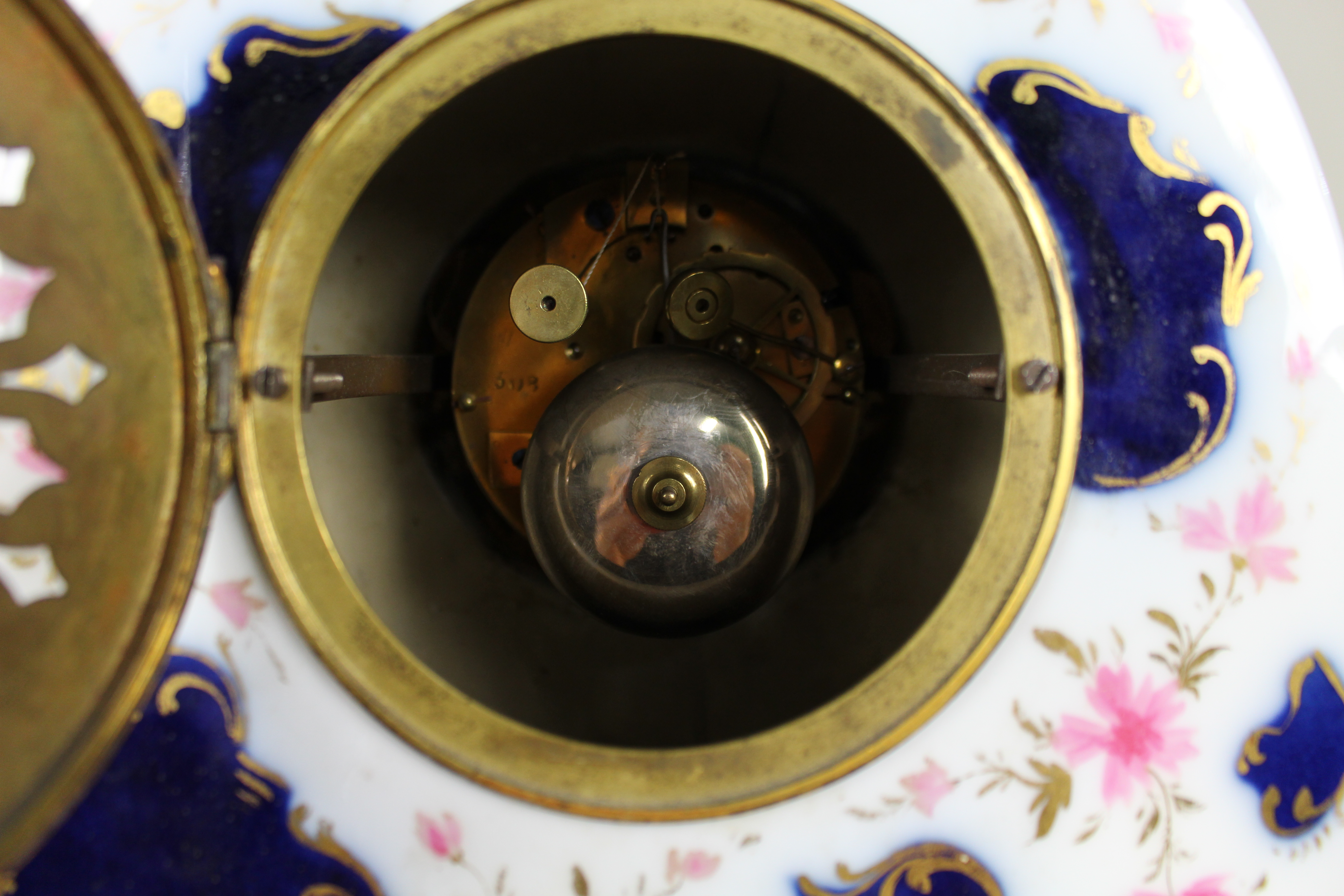 Mid-19th Century French Porcelain Rococo Revival Mantel Clock