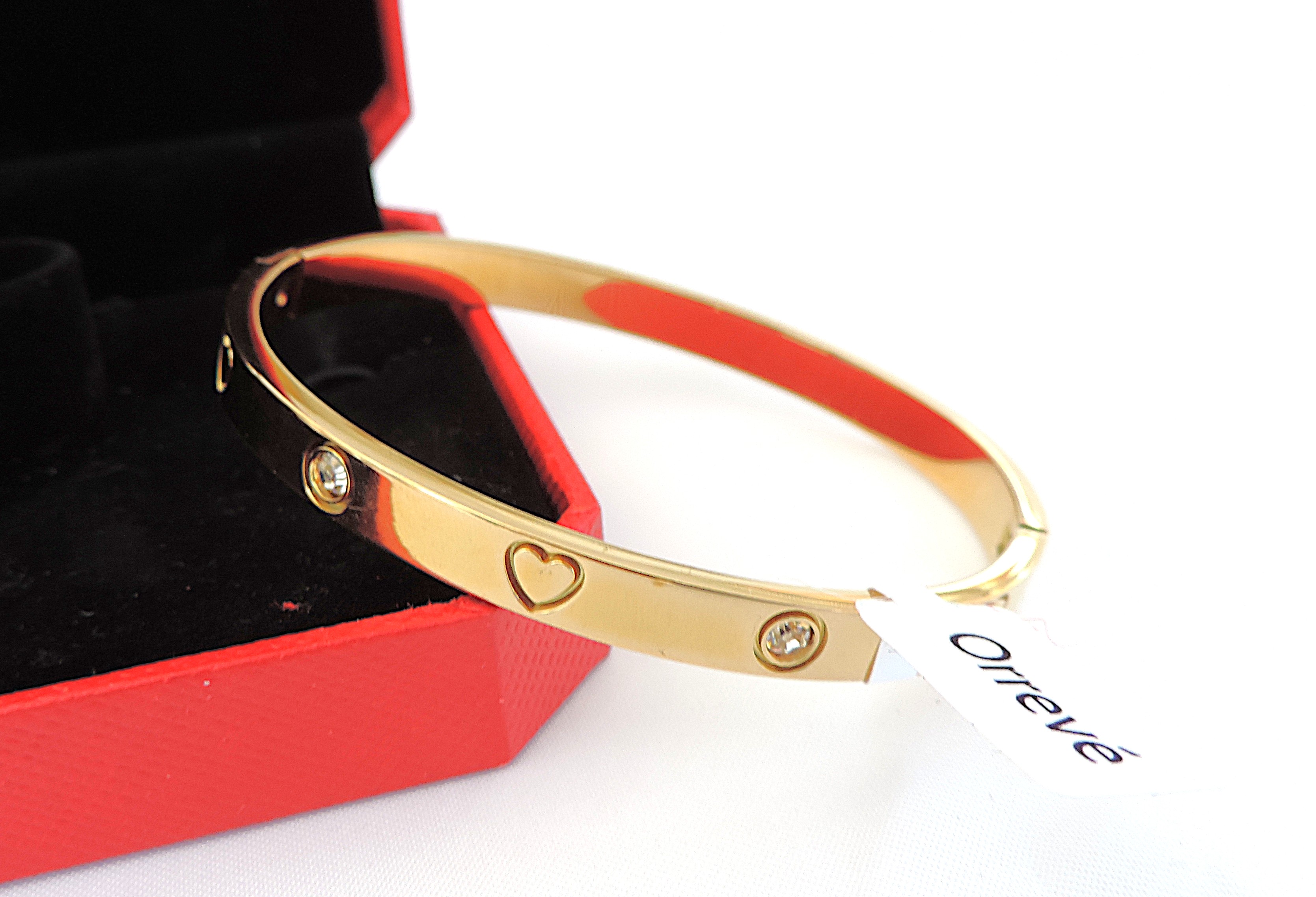 Orrevé 18k Gold Plated Zircon Love Bracelet 'New'