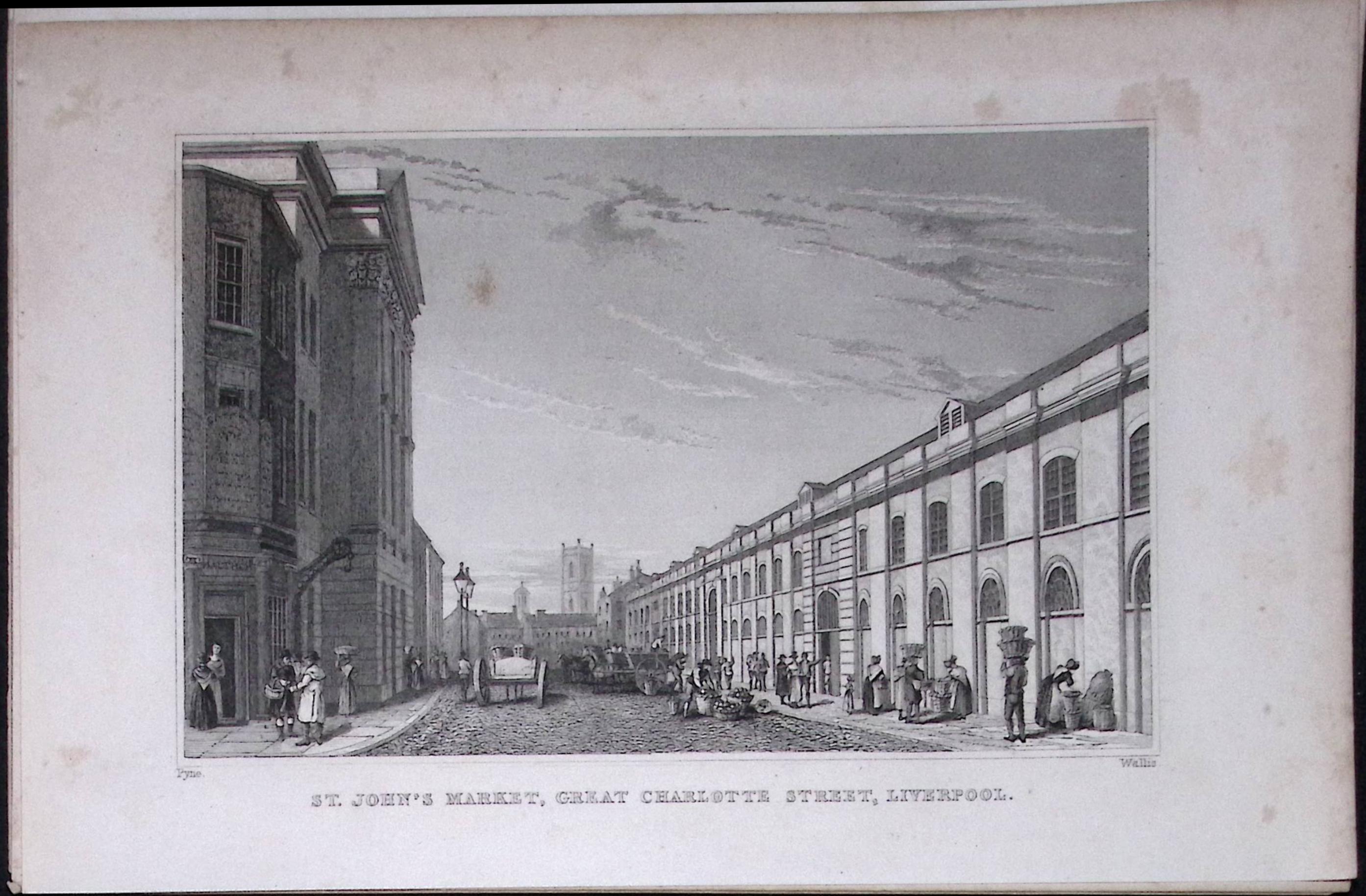 Liverpool St Johns Market Antique 195 Years-Old Steel-Engraving-6