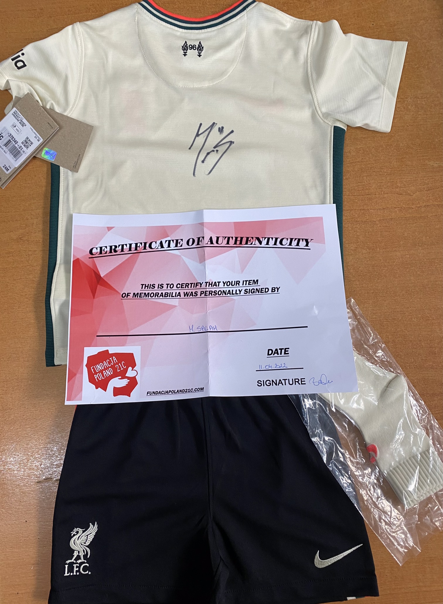 Liverpool Mo Salah Kids Signed Shirt