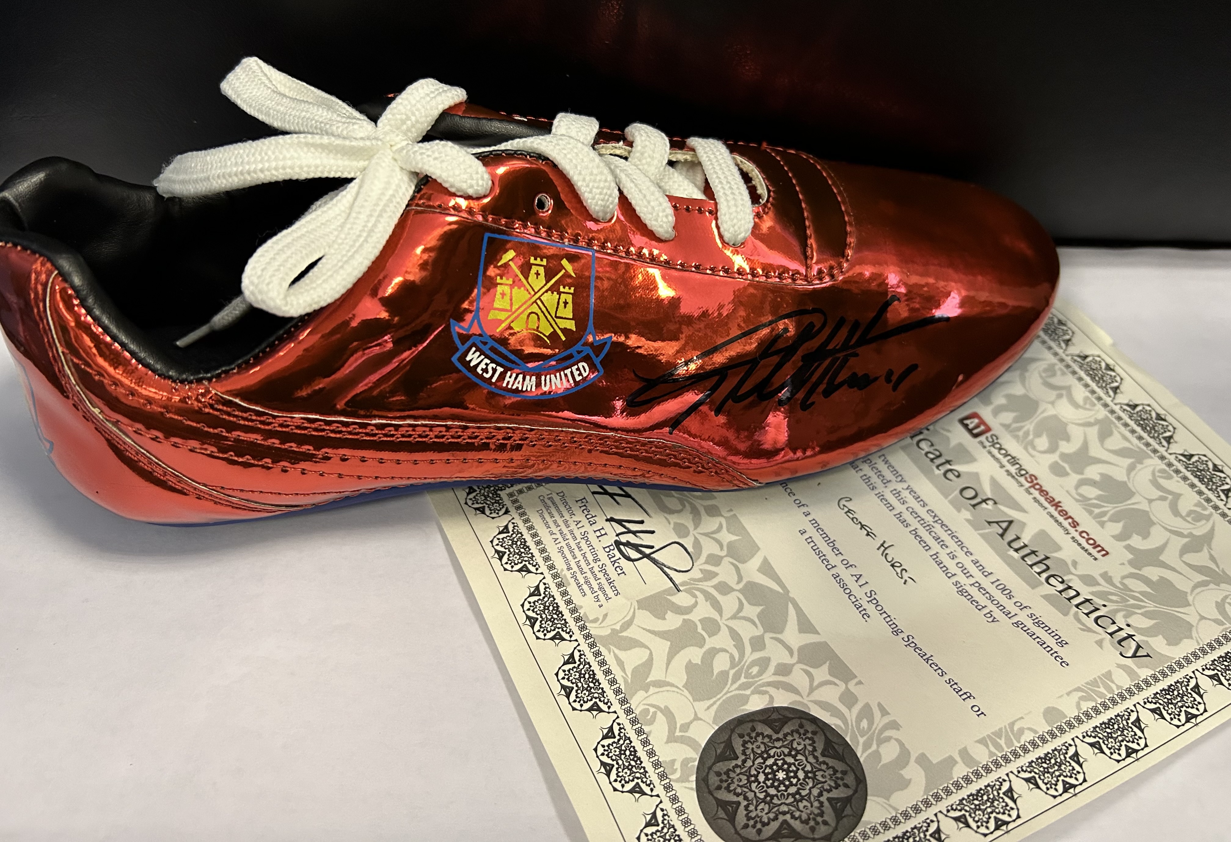 West Ham Geoff Hurst Signed Football Boot