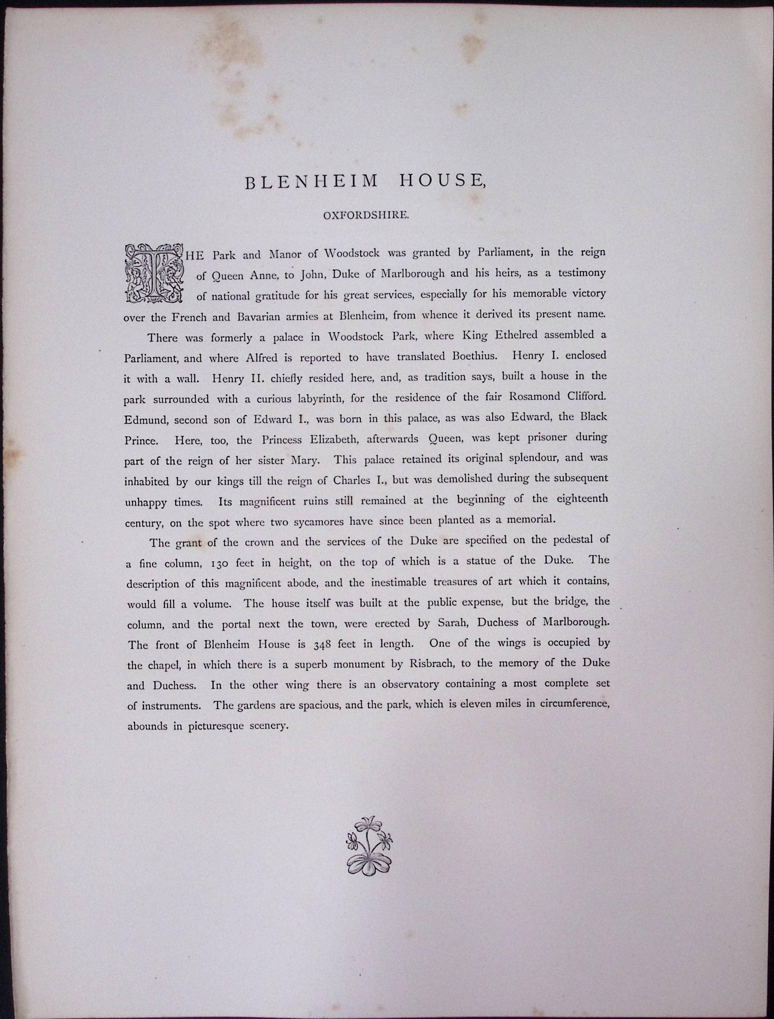 J.M.W Turner Rare “Blenheim House Woodstock” 1873 Picturesque Views in England-53
