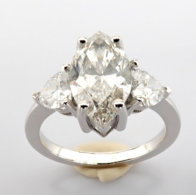 Marquise Cut Lab-Grown Diamond Ring - 3.36 Total Carat (IGI Certified)