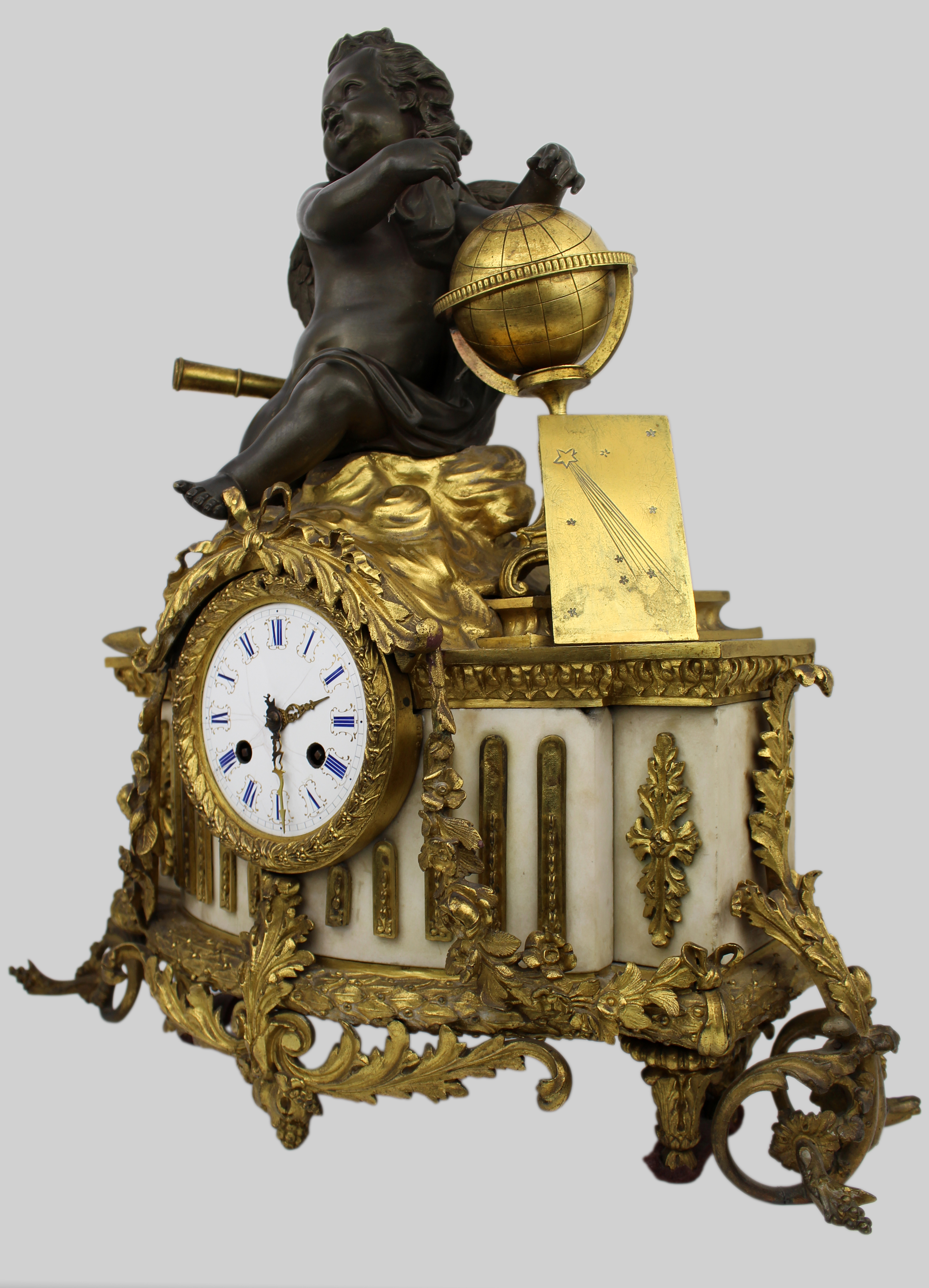 Fine 19th Century French Ormolu & Bronze Mantel Clock