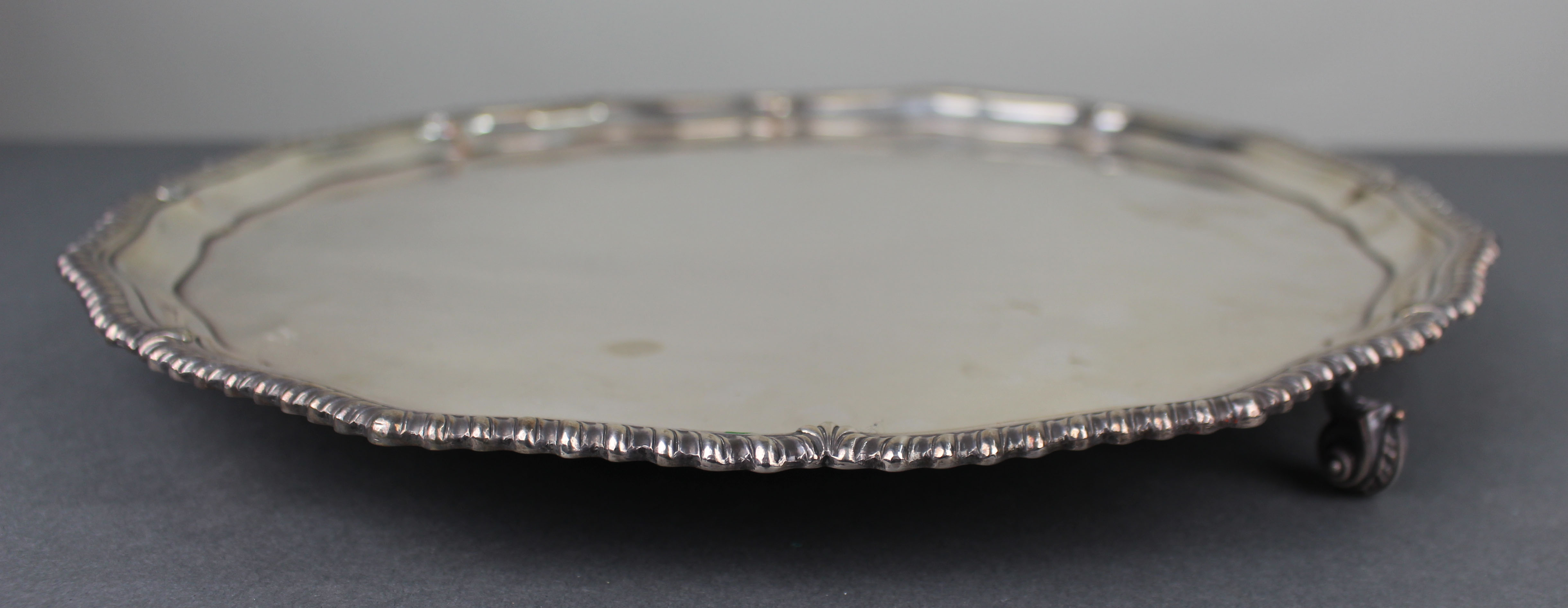 Antique Silver Plated Footed Serving Tray