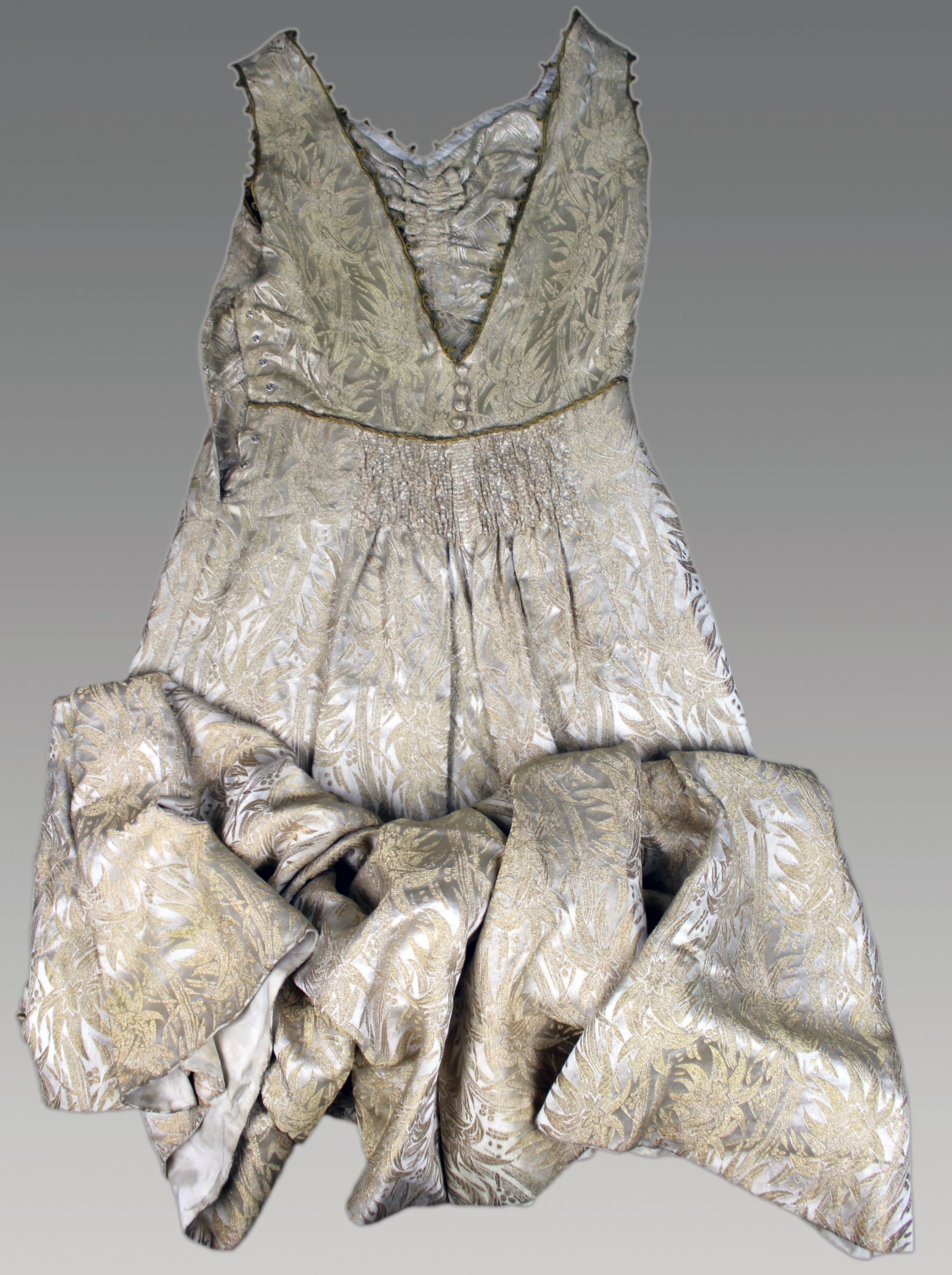 Edwardian Silk Brocade Dress and Jacket Ensemble