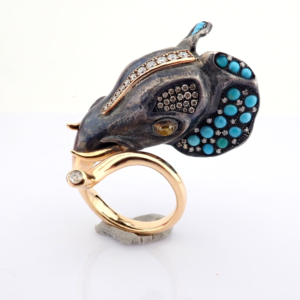 Natural Diamond 18K Yellow Gold Ring