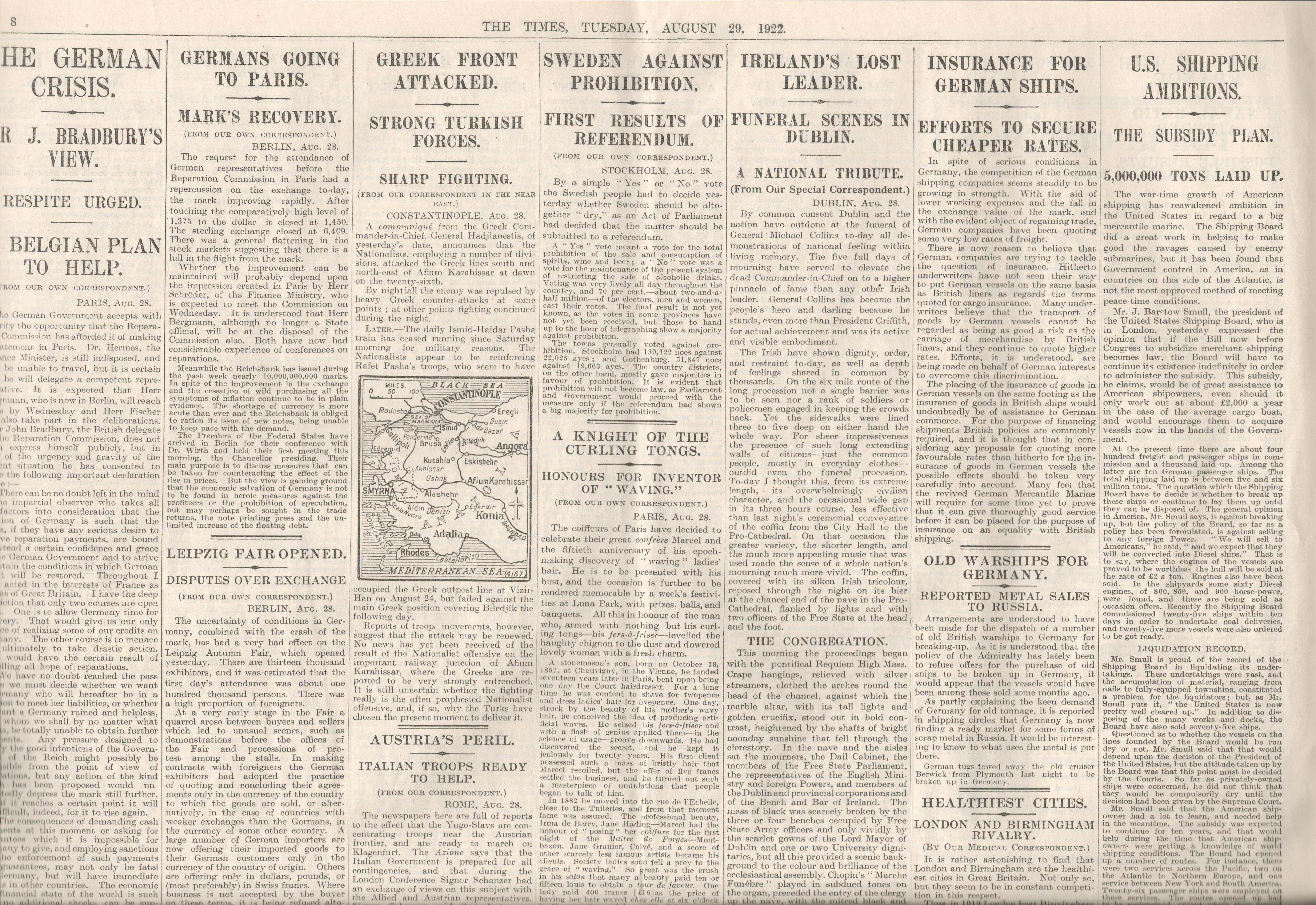 Michael Collins Irish Funeral 6 Mile Procession Church To Graveside 1922Original Complete Edition Of