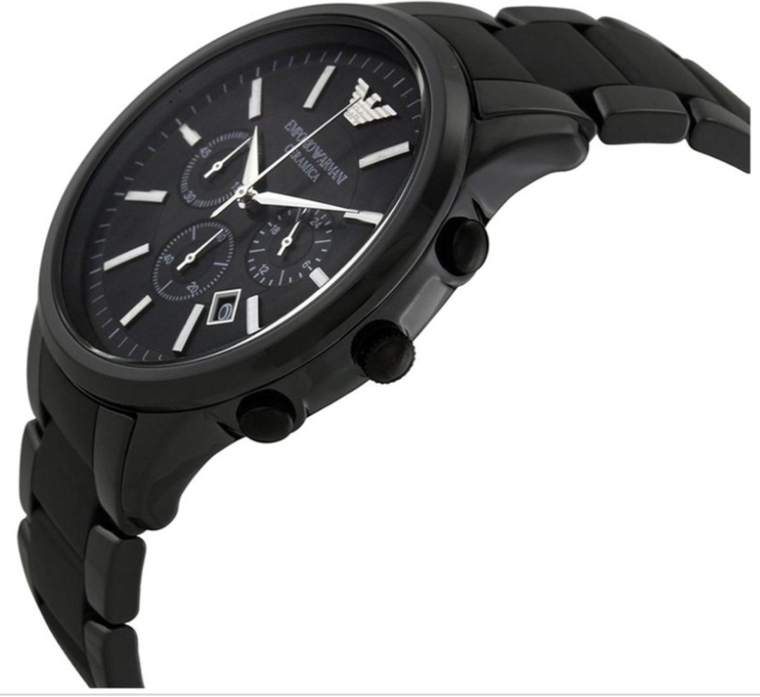 Emporio Armani AR1451 Men's Ceramica Black Ceramic Bracelet Quartz Chronograph Watch