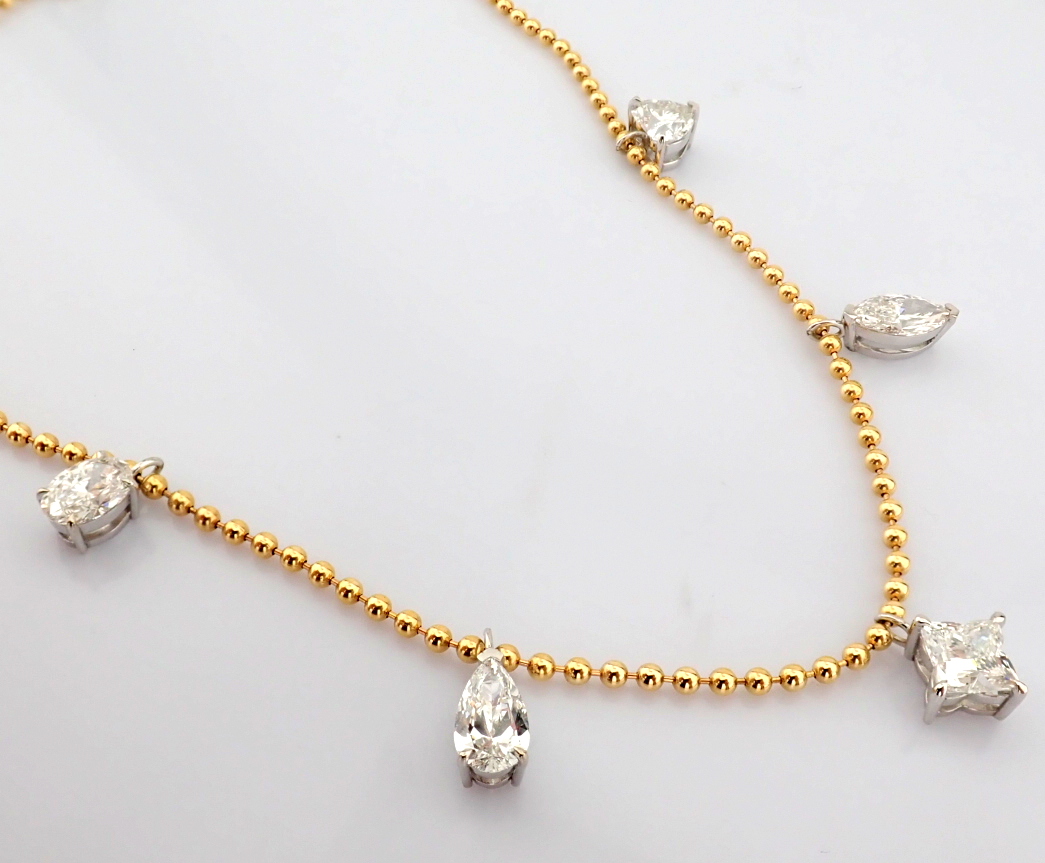 Marquise Cut Lab-Grown Diamond Necklace - 8.46 Total Carat (IGI Certified)