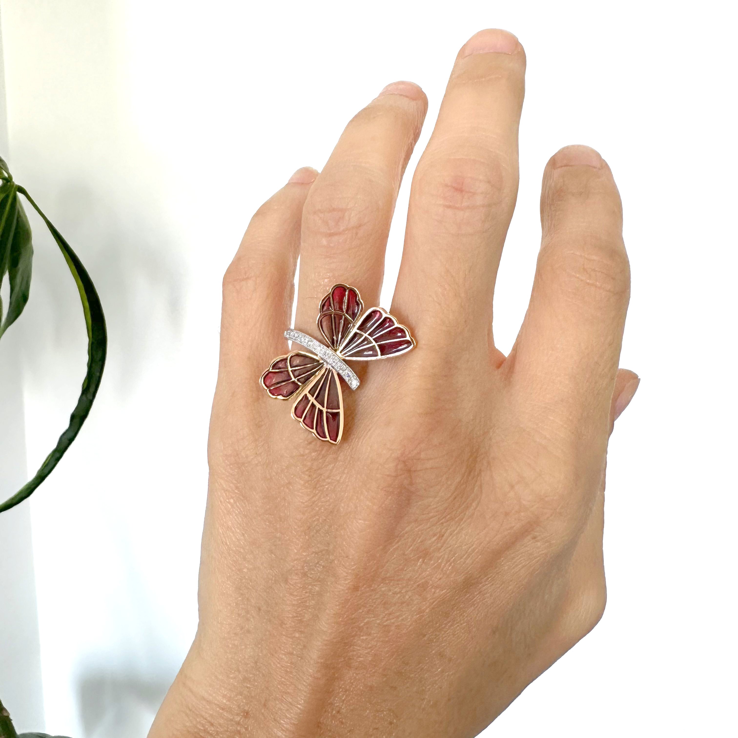 Natural Diamond 18K Rose & White Gold Ring