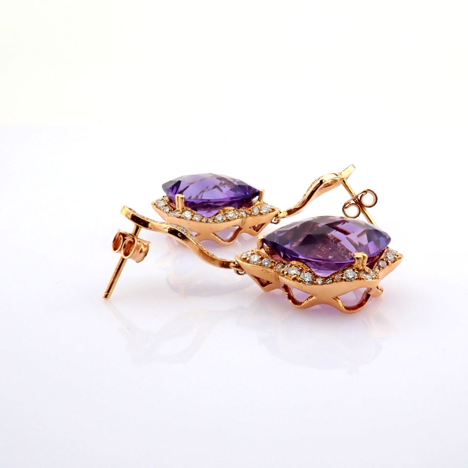 Natural Diamond 18K Rose/Pink Gold Earring