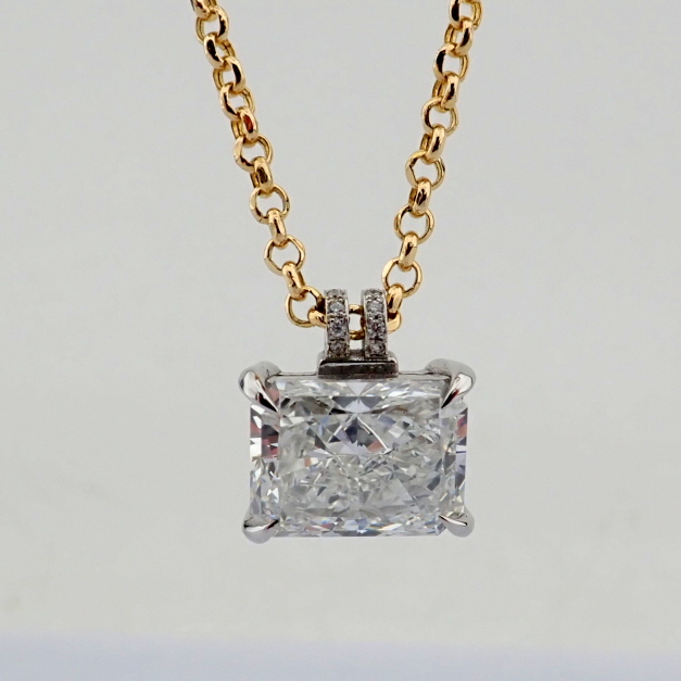 Radiant Cut Lab-Grown Diamond Necklace - 6.07 Total Carat (IGI Certified)