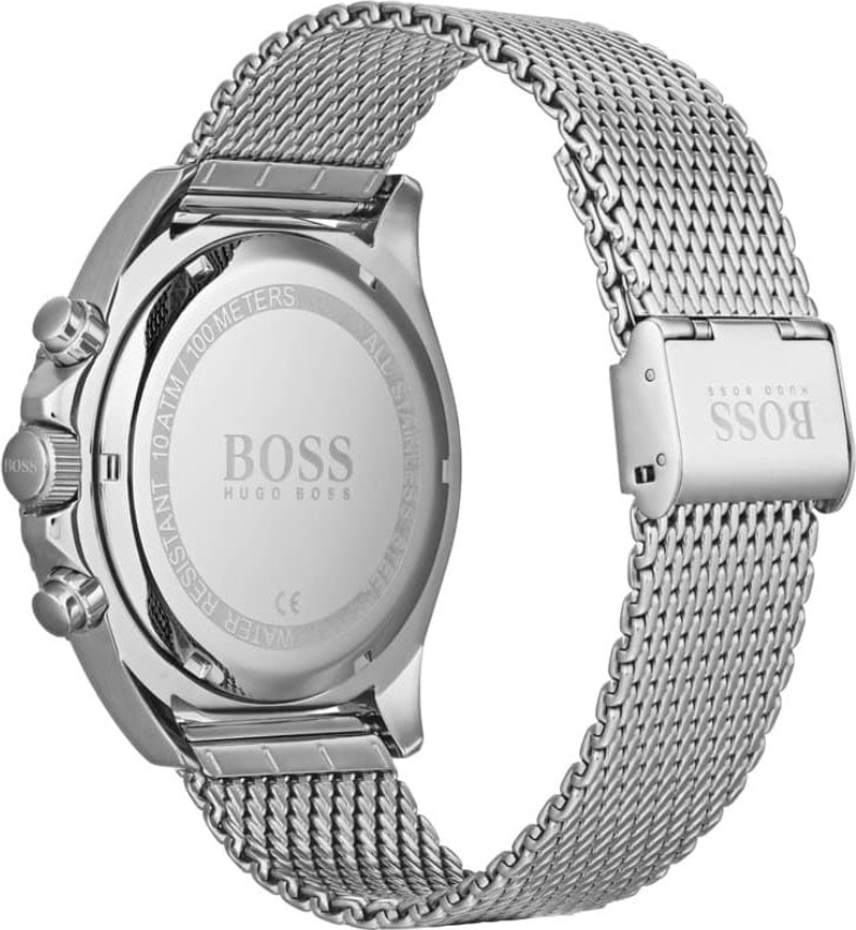 Hugo Boss 1513701 Men's Ocean Edition Black Dial Silver Mesh Band Chronograph Watch
