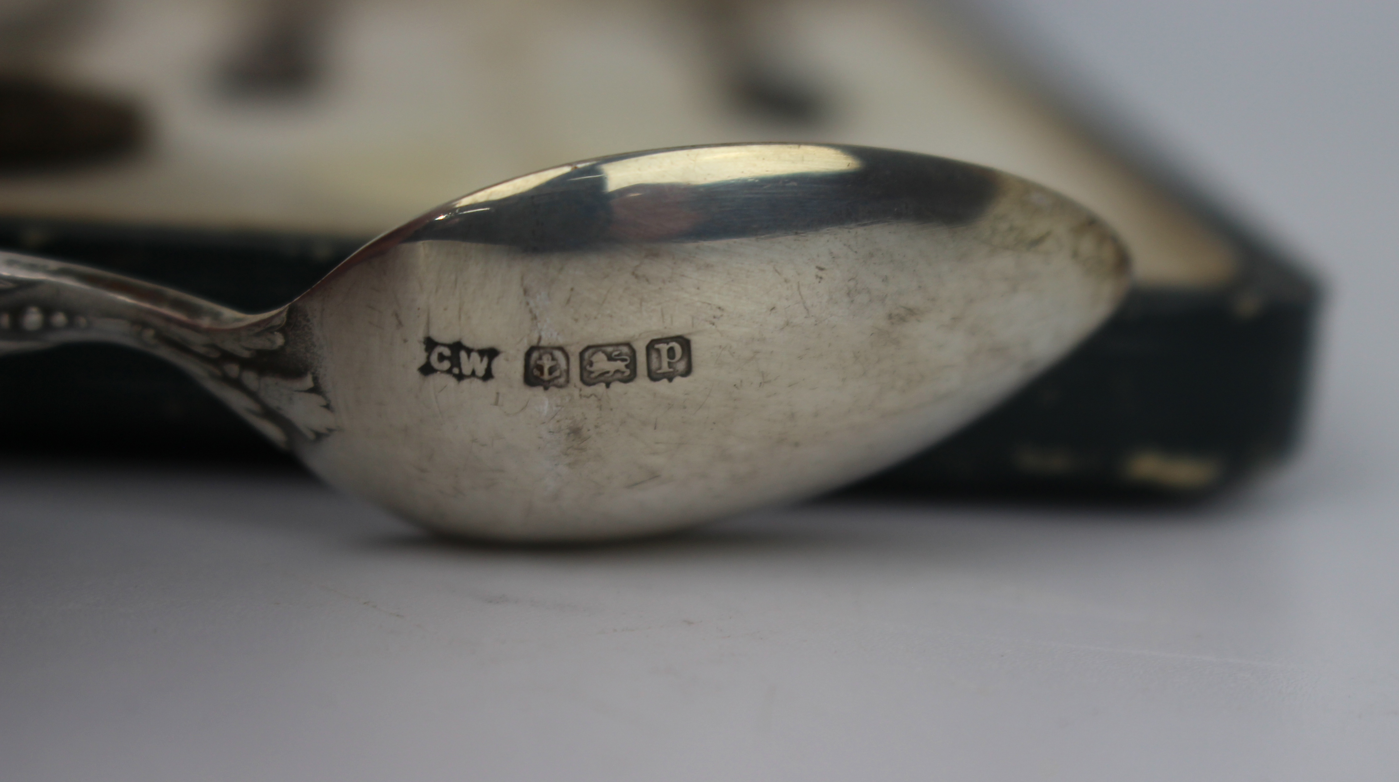 Cased Set of 12 Apostle Spoons by Charles Wilkes 1914