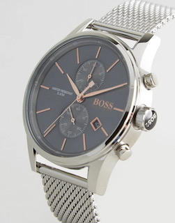 Hugo Boss 1513440 Men's Jet Silver Mesh Band Chronograph Watch