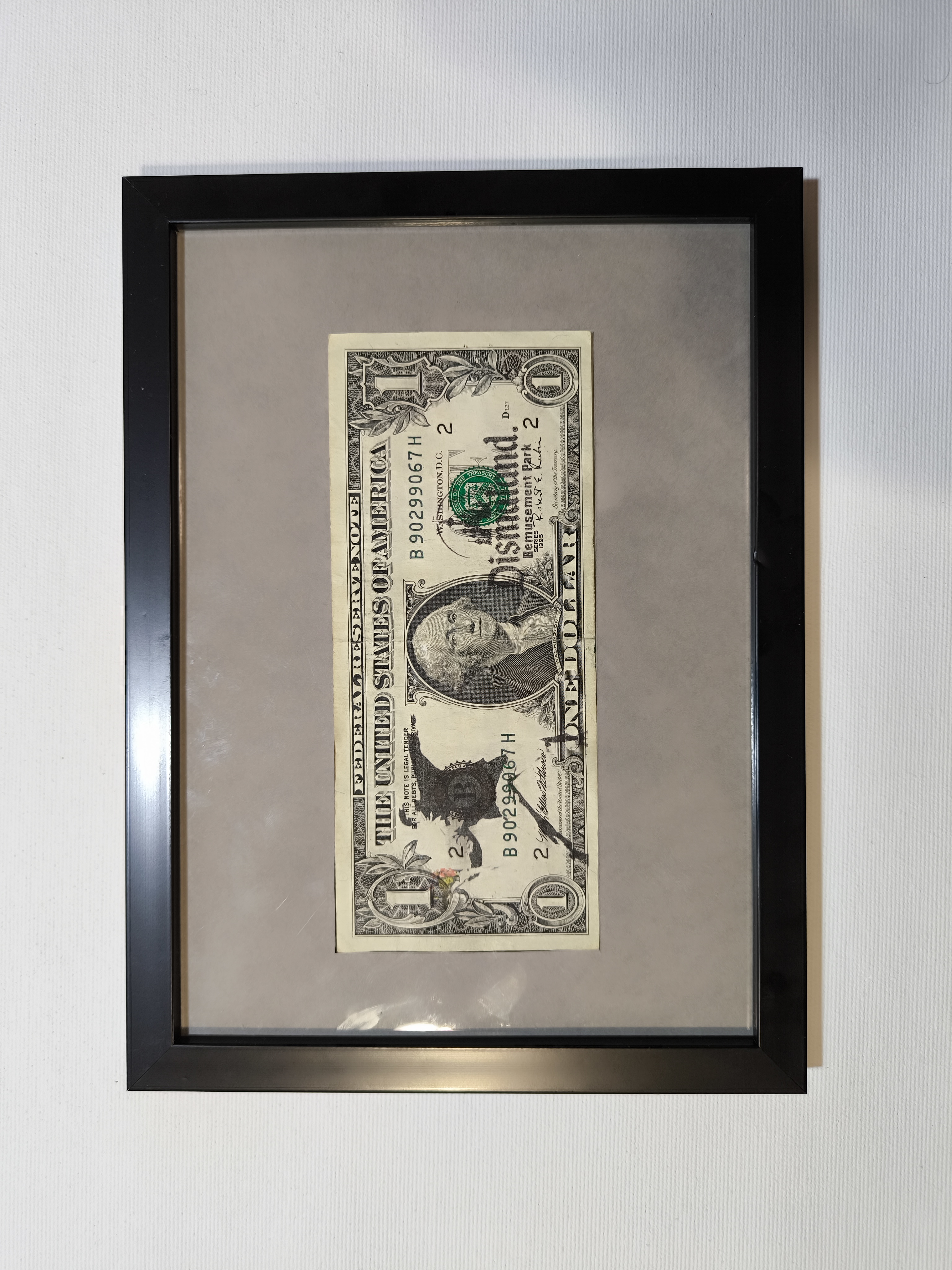 Banksy Dismaland 2015 Weston-Super-Mare Real Dollar Flower Thrower Framed Ticket +