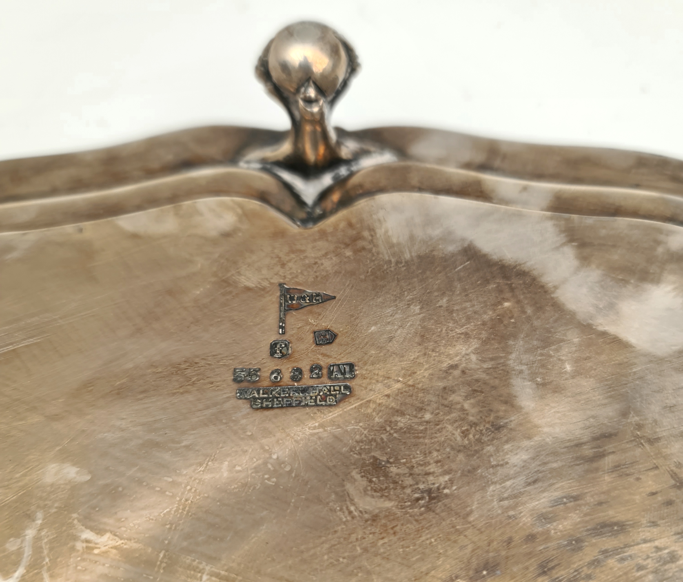 Antique EPNS Walker & Hall Sheffield Claw Footed Card Tray.