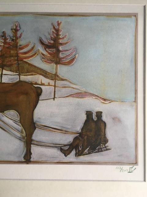 Billy Childish(b1959) 'Sledge Horse' Signed, Editioned, Pigment Print, Framed, 2013