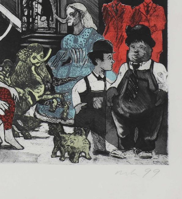 Mark Harris (1972 -) 'Double Bill'  Pop Art Etching In Colours Limited Edition, 1/15, 1999