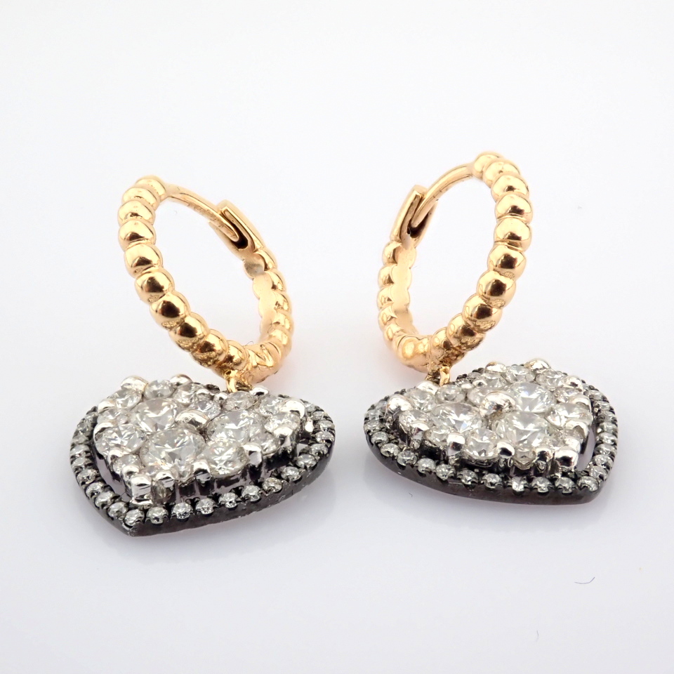 Natural Diamond 18K Yellow & White Gold Earring