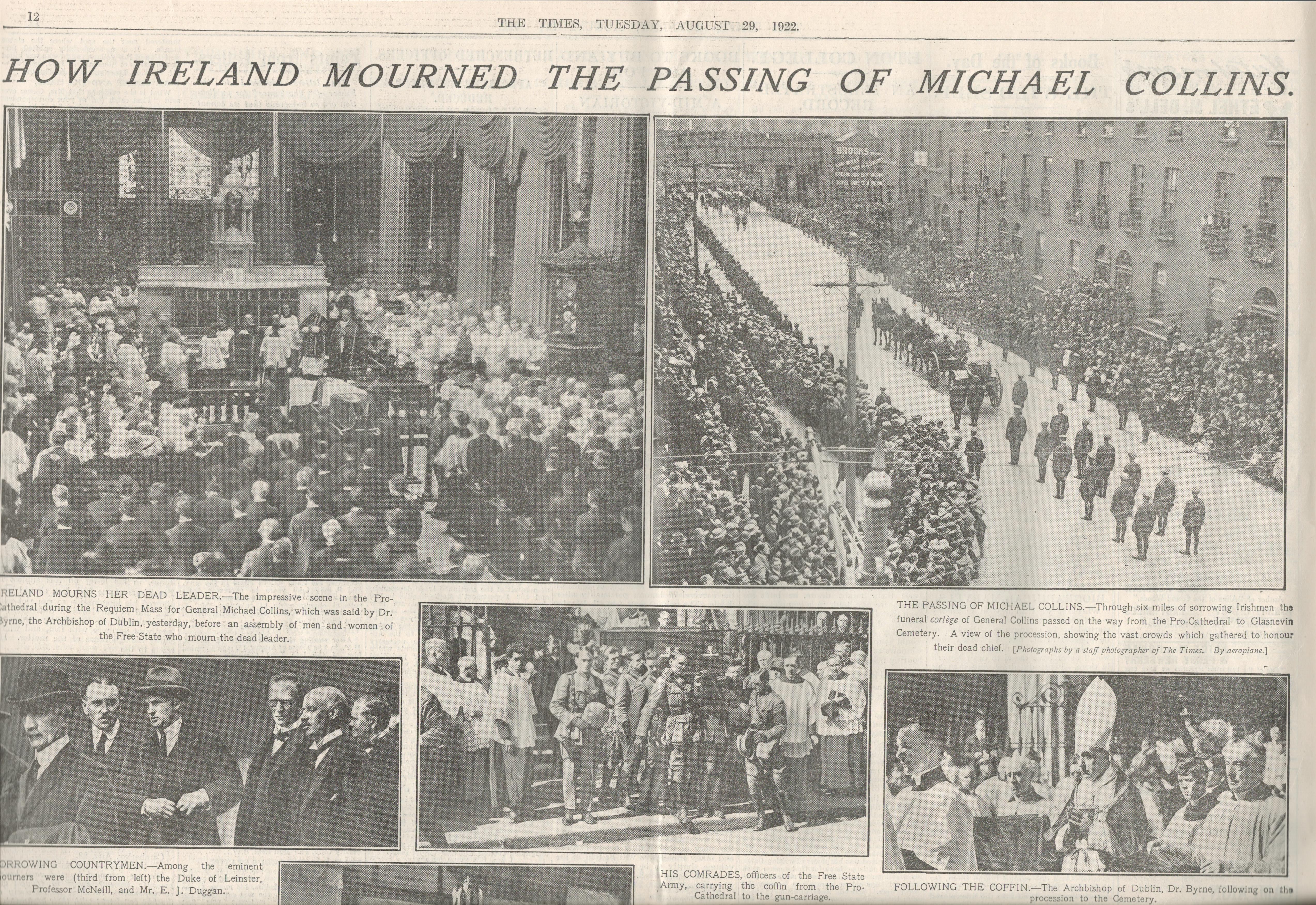 Michael Collins Irish Funeral 6 Mile Procession Church To Graveside 1922Original Complete Edition Of