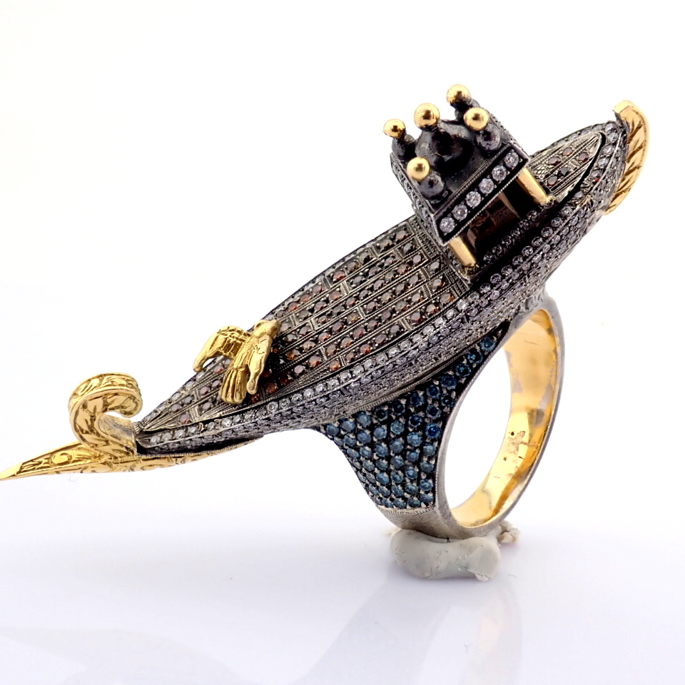 Natural Diamond 18K Yellow Gold Ring