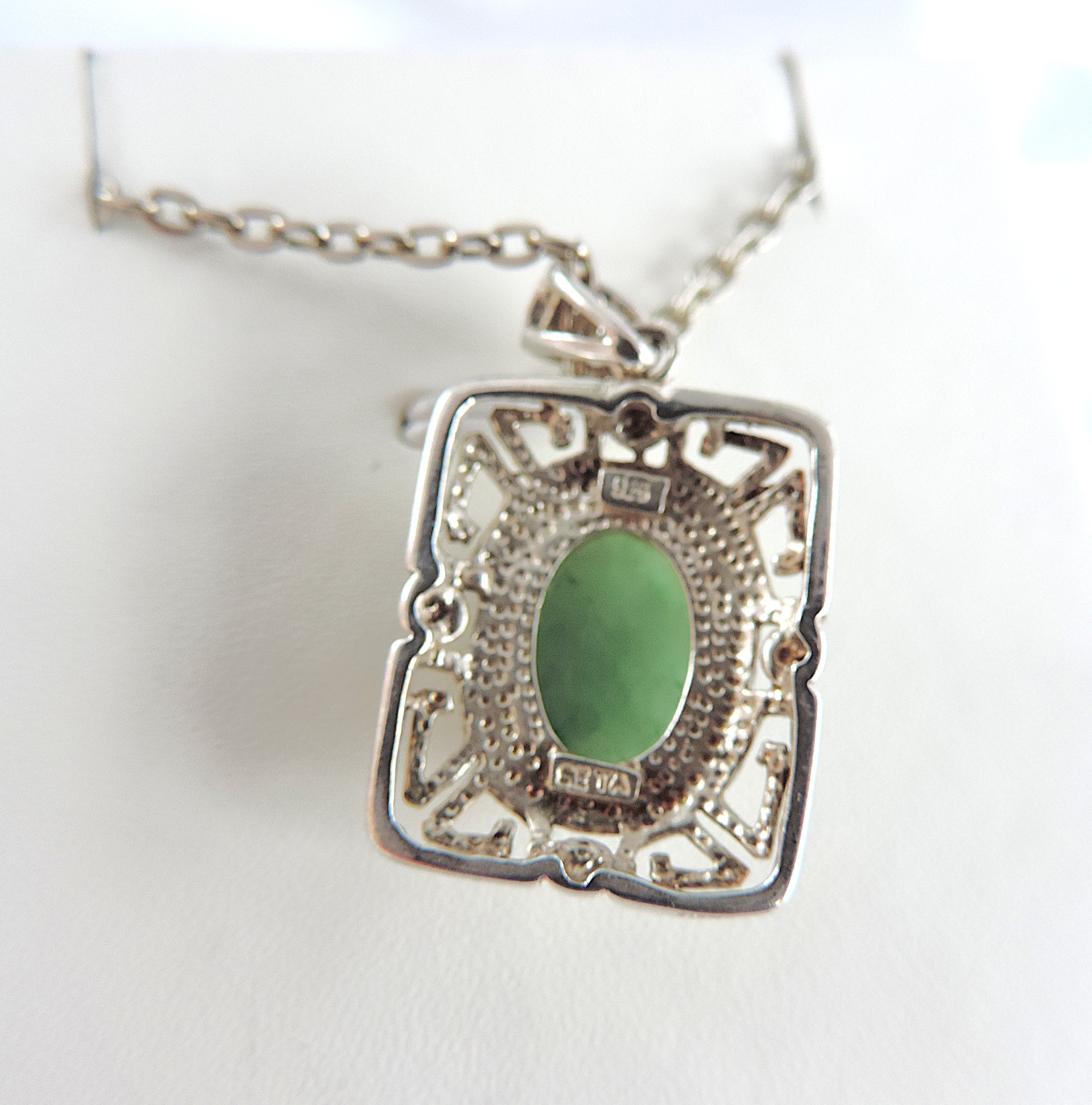 Artisan 925 Sterling Silver Green Turquoise Pendant Necklace