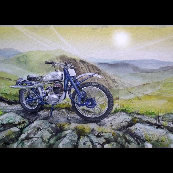 1960 Greeves Scottish Trials Bike Large Metal Wall Art