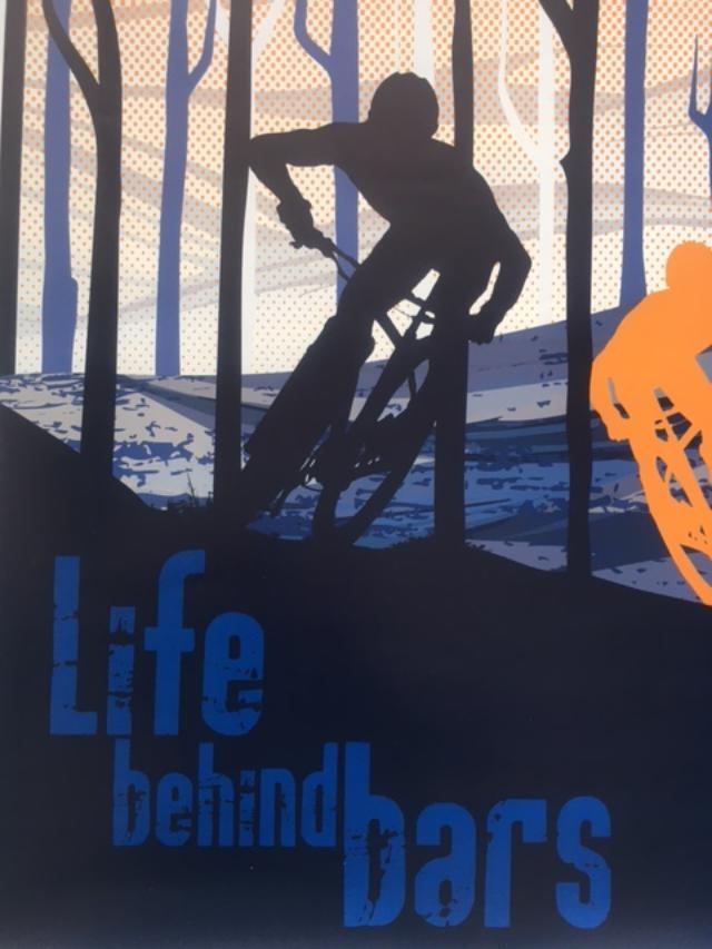 Filsouf. S (b1994) ‘Life Behind Bars’, Mountain Bike, X Trail, Lithograph. 2024.