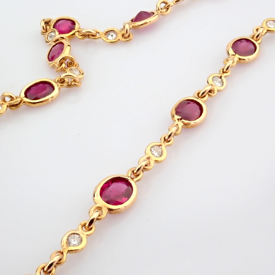 Natural Diamond 18K Rose/Pink Gold Necklace