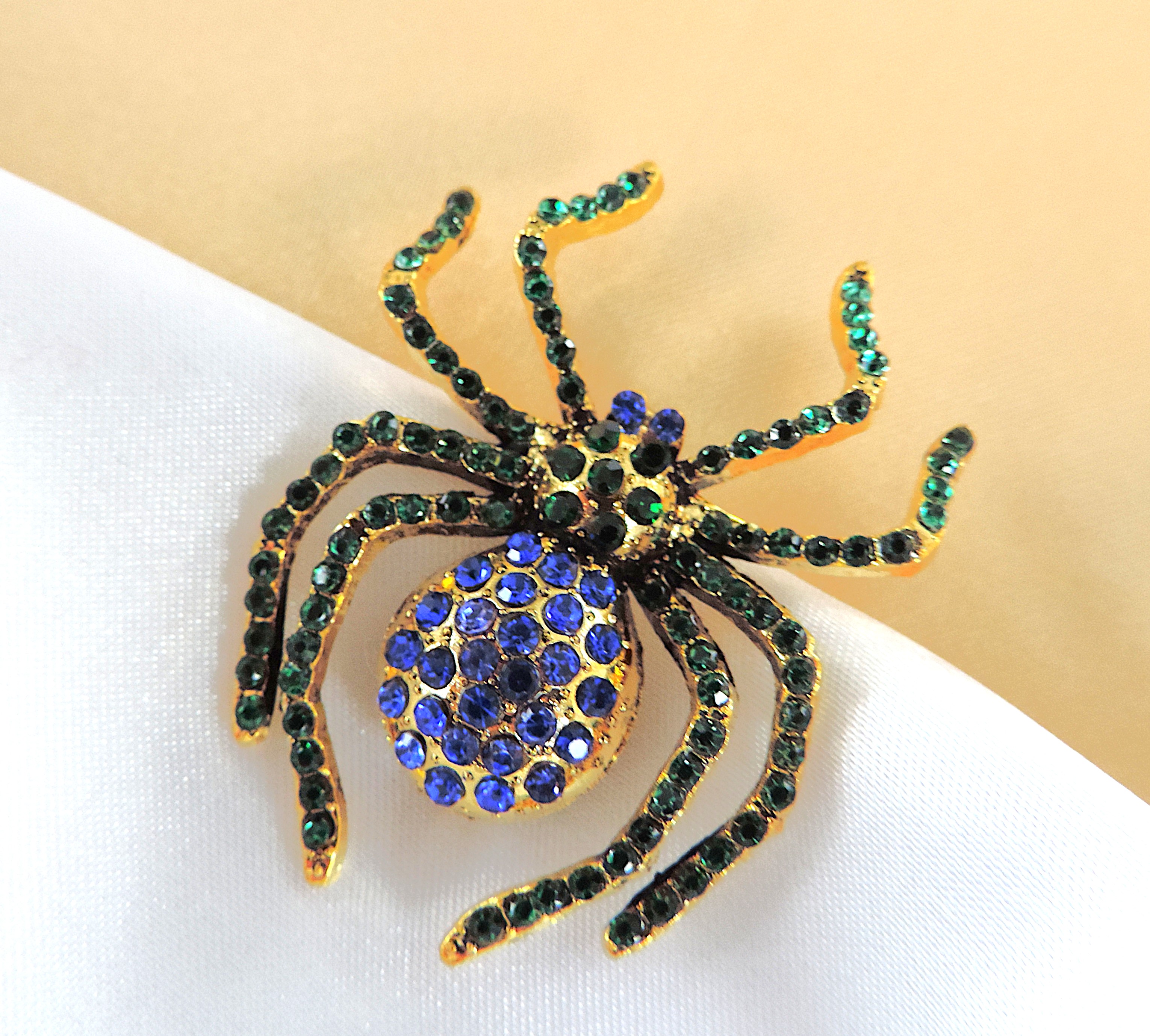Crystal Encrusted Spider Brooch