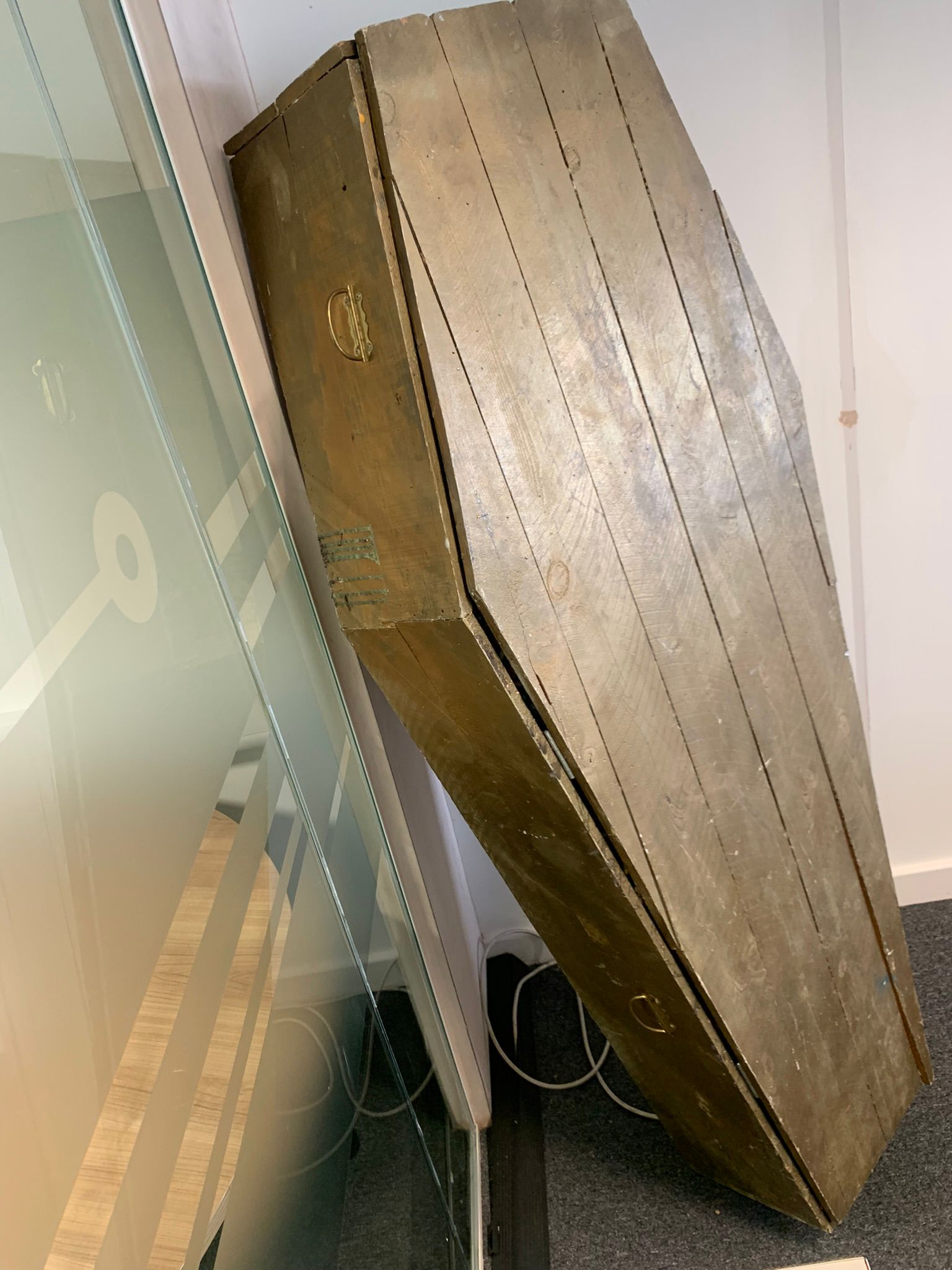 Maximilian Wiedemann "You get out what you put in, full-size Coffin Sculpture