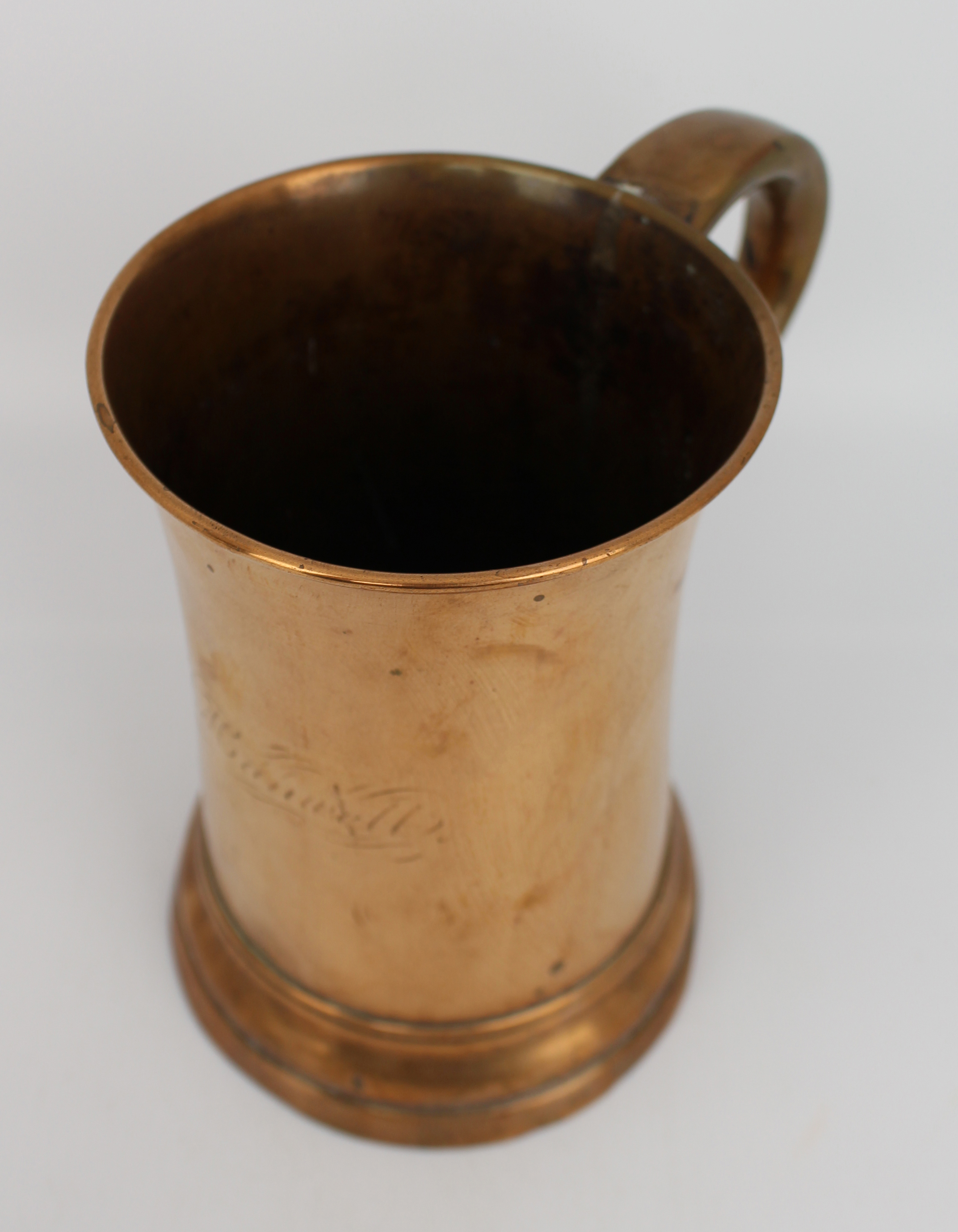Antique Georgian Copper Tavern Tankard – Engraved, c.1800