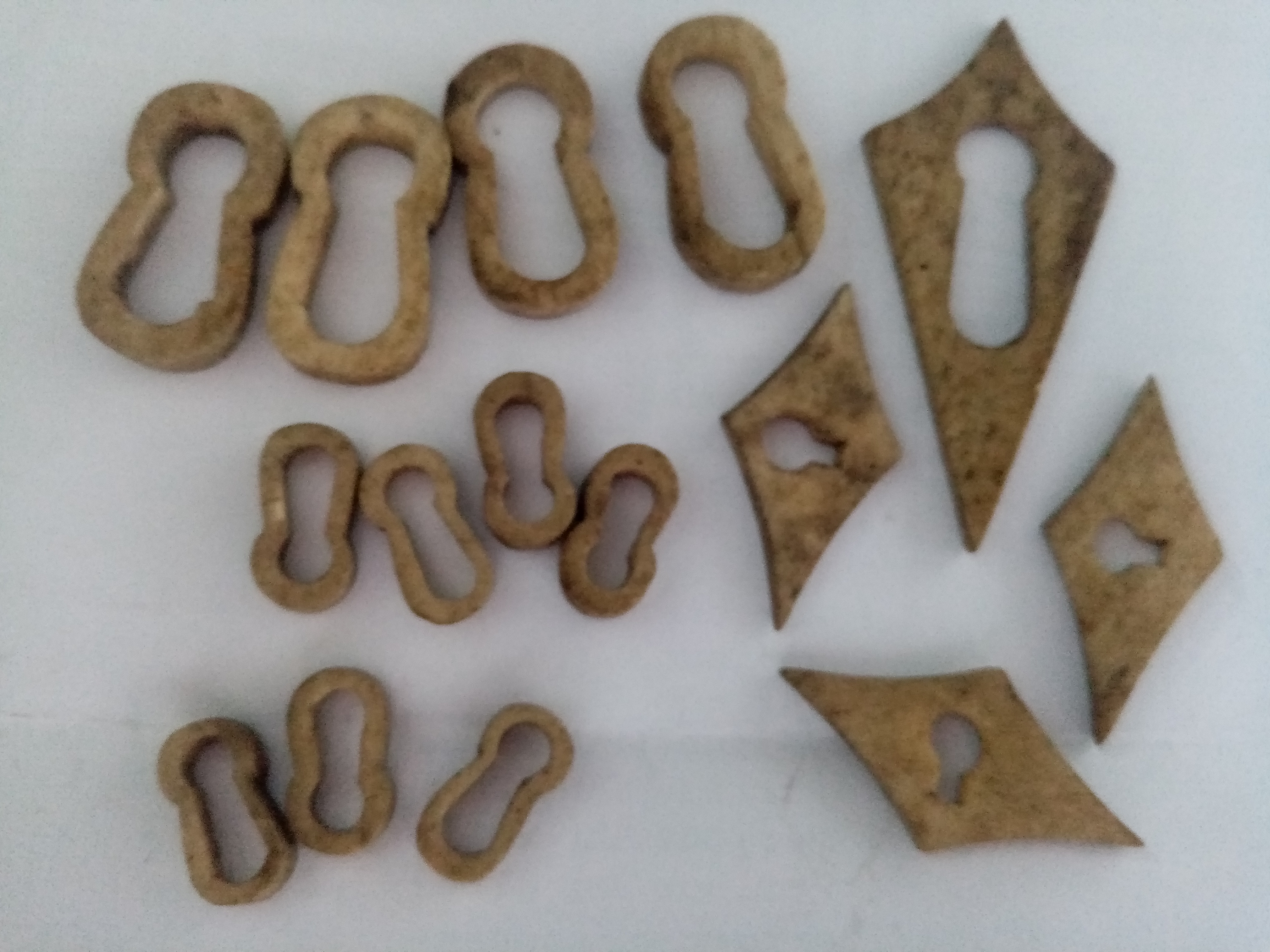 Selection of Antique Bone Keyhole Escutcheons