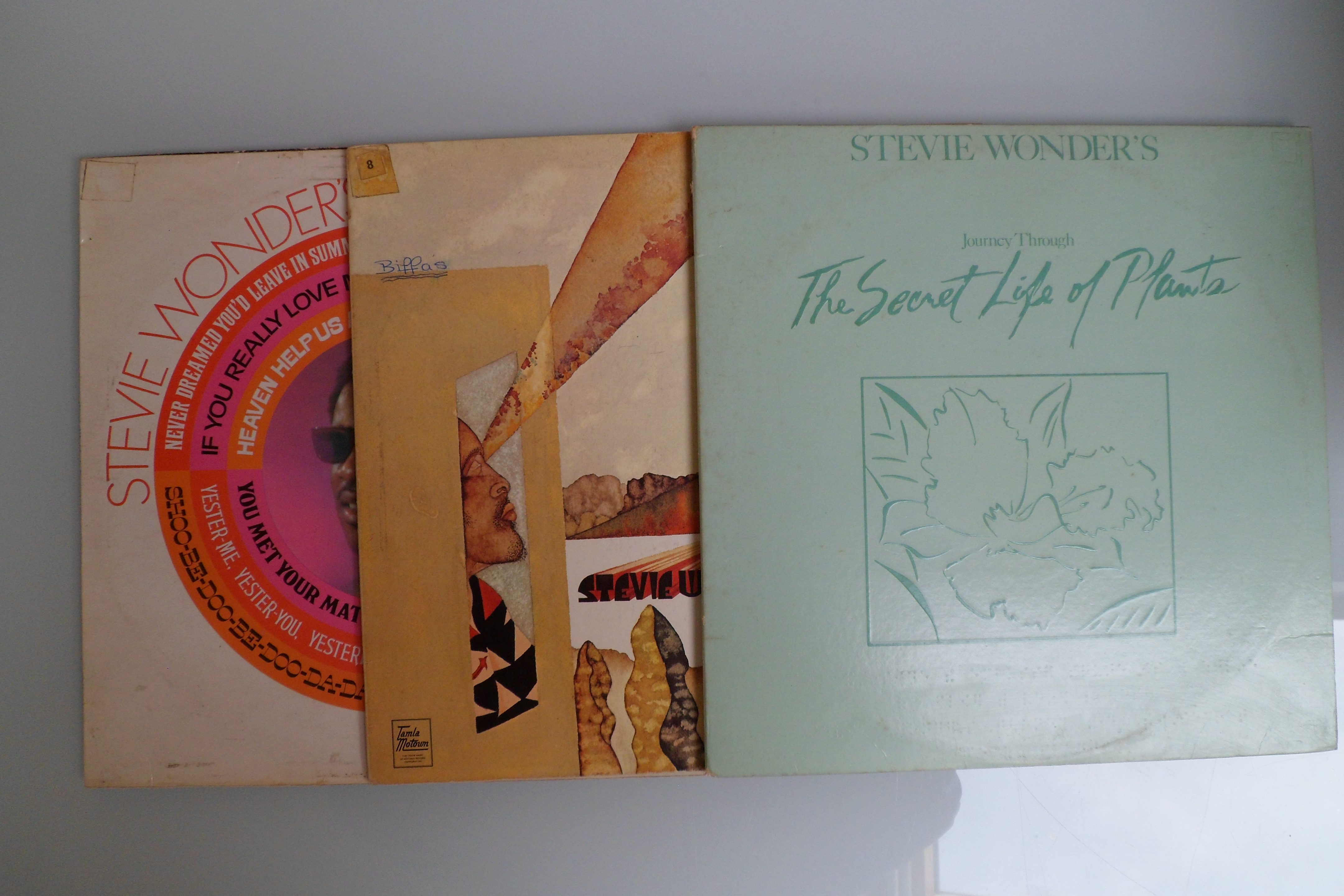 3 x Stevie Wonder vinyl records - Innervision etc.