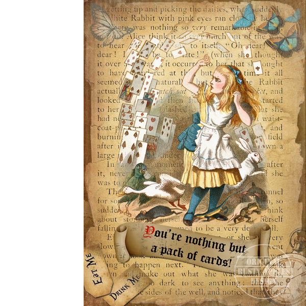 Alice In Wonderland Metal Sign "Pack Of Playing Cards"Designed Alice In Wonderland Quote