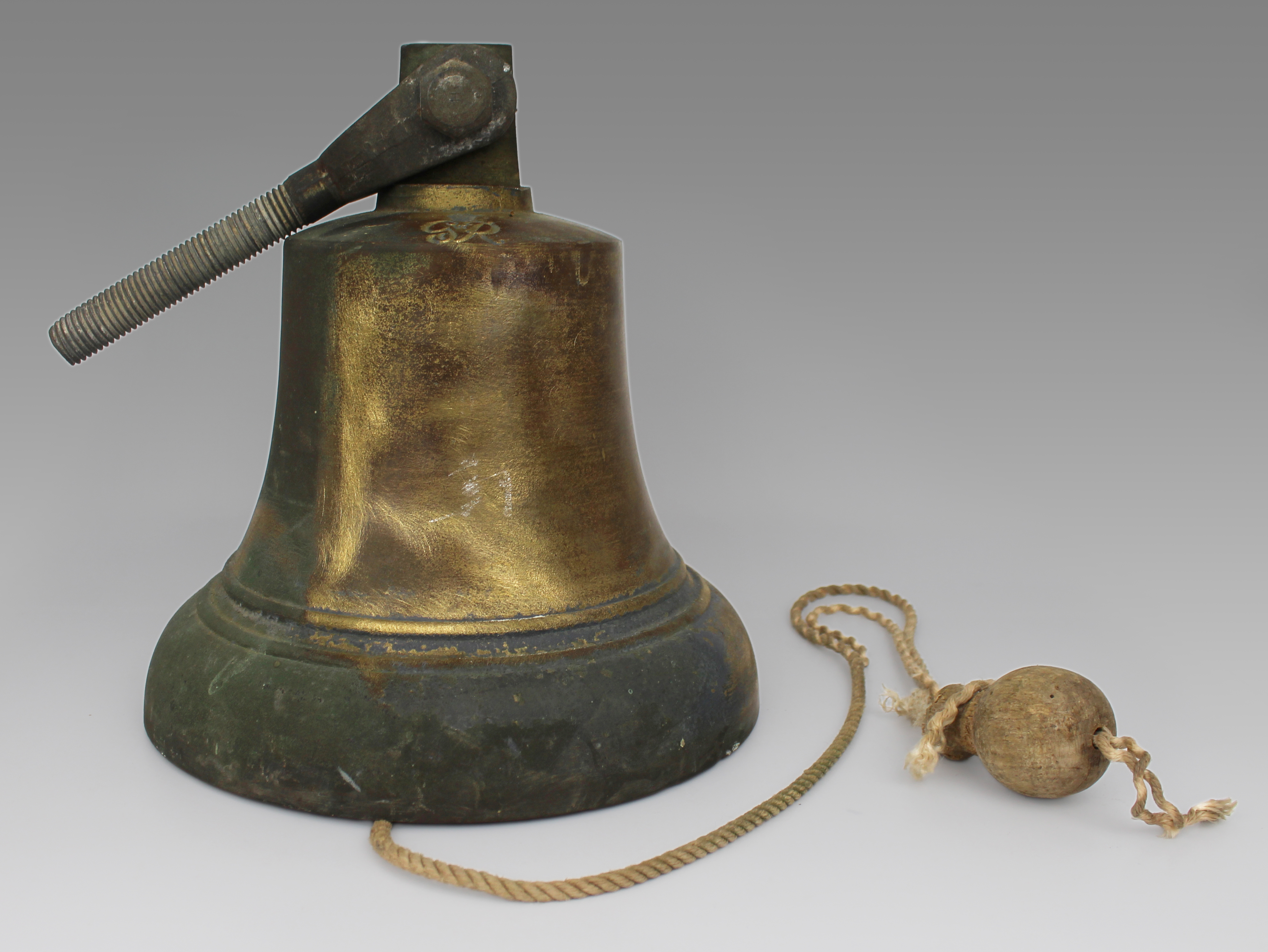 Fine British Bronze Ship's Bell with Crowned GR Cipher