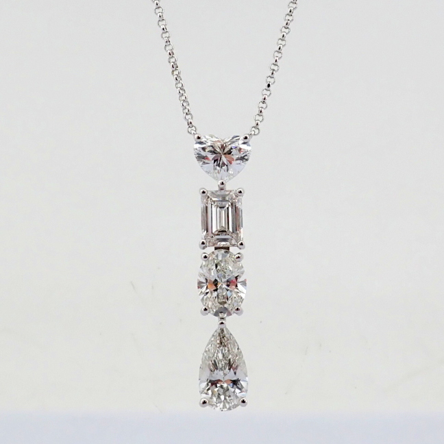 Emerald Cut Lab-Grown Diamond Necklace - 4.4 Total Carat (IGI Certified)