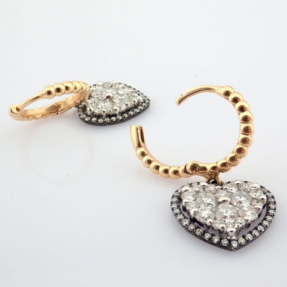 Natural Diamond 18K Yellow & White Gold Earring