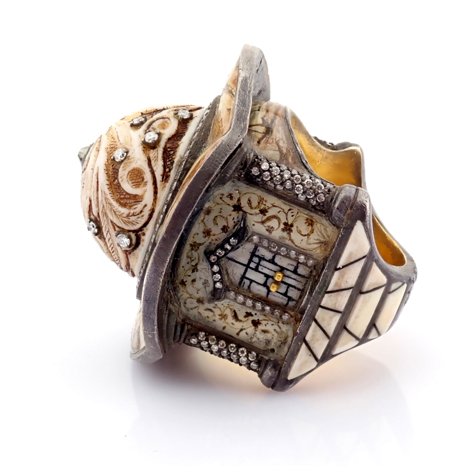 Natural Diamond 24K Yellow Gold Ring