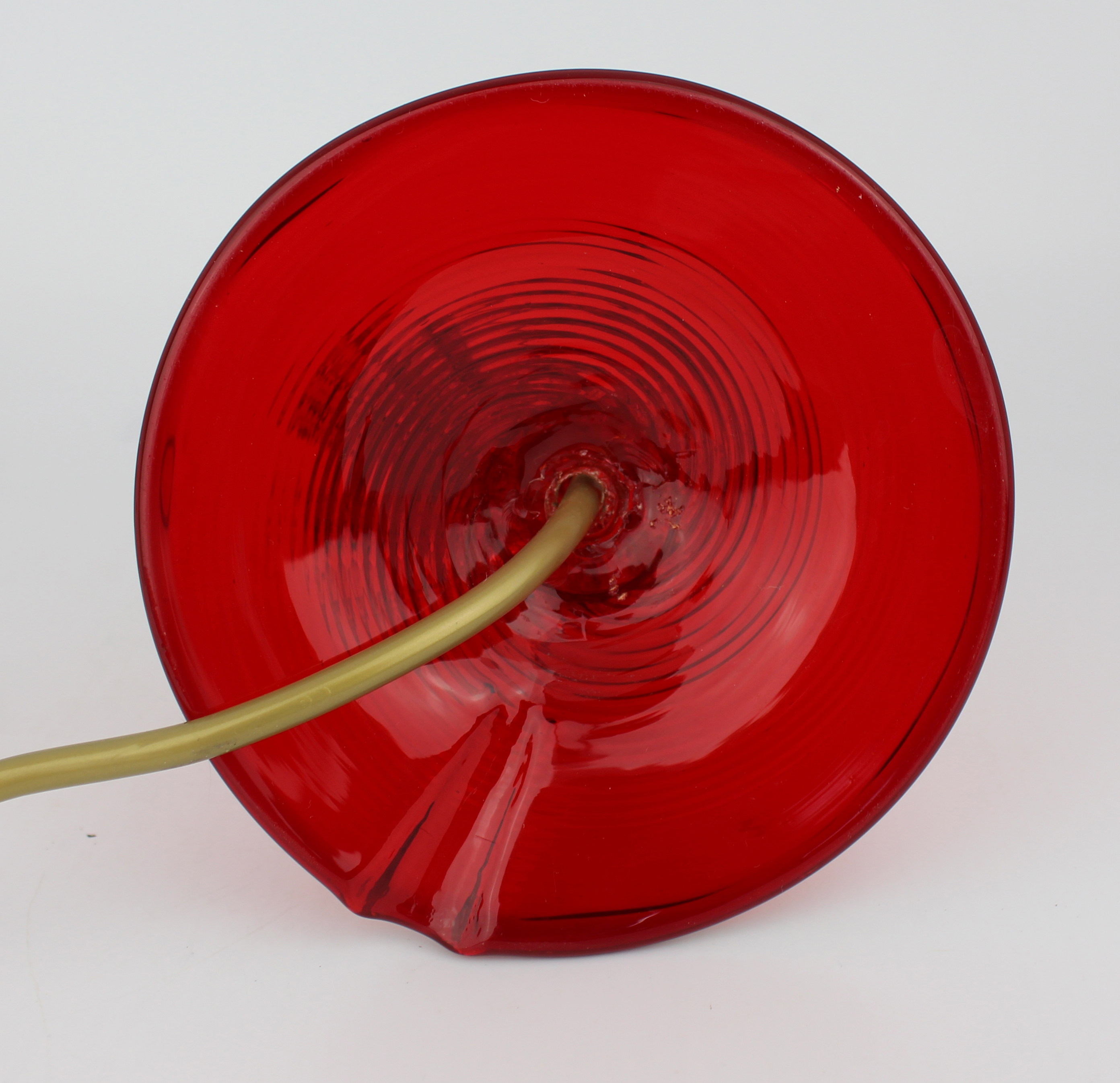 Murano Ruby Glass Dolphin Form Table Lamp