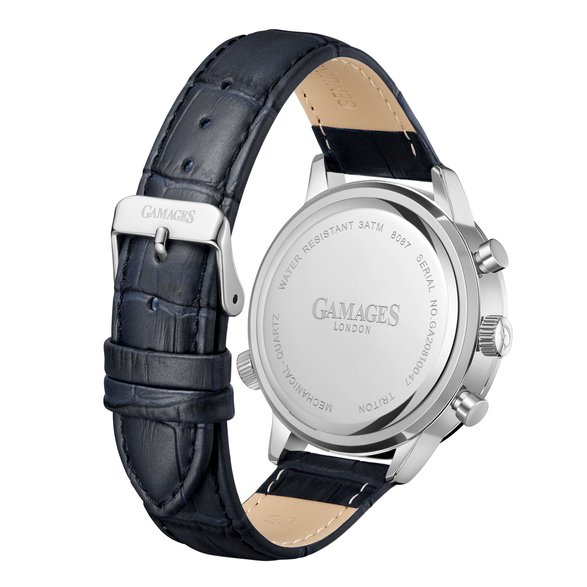 Gamages of London Triton Mechanical Quartz Steel Blue - Free Delivery & 5 Year Warranty