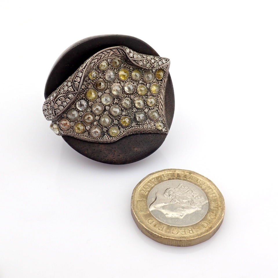 Natural Diamond 925 Silver Ring