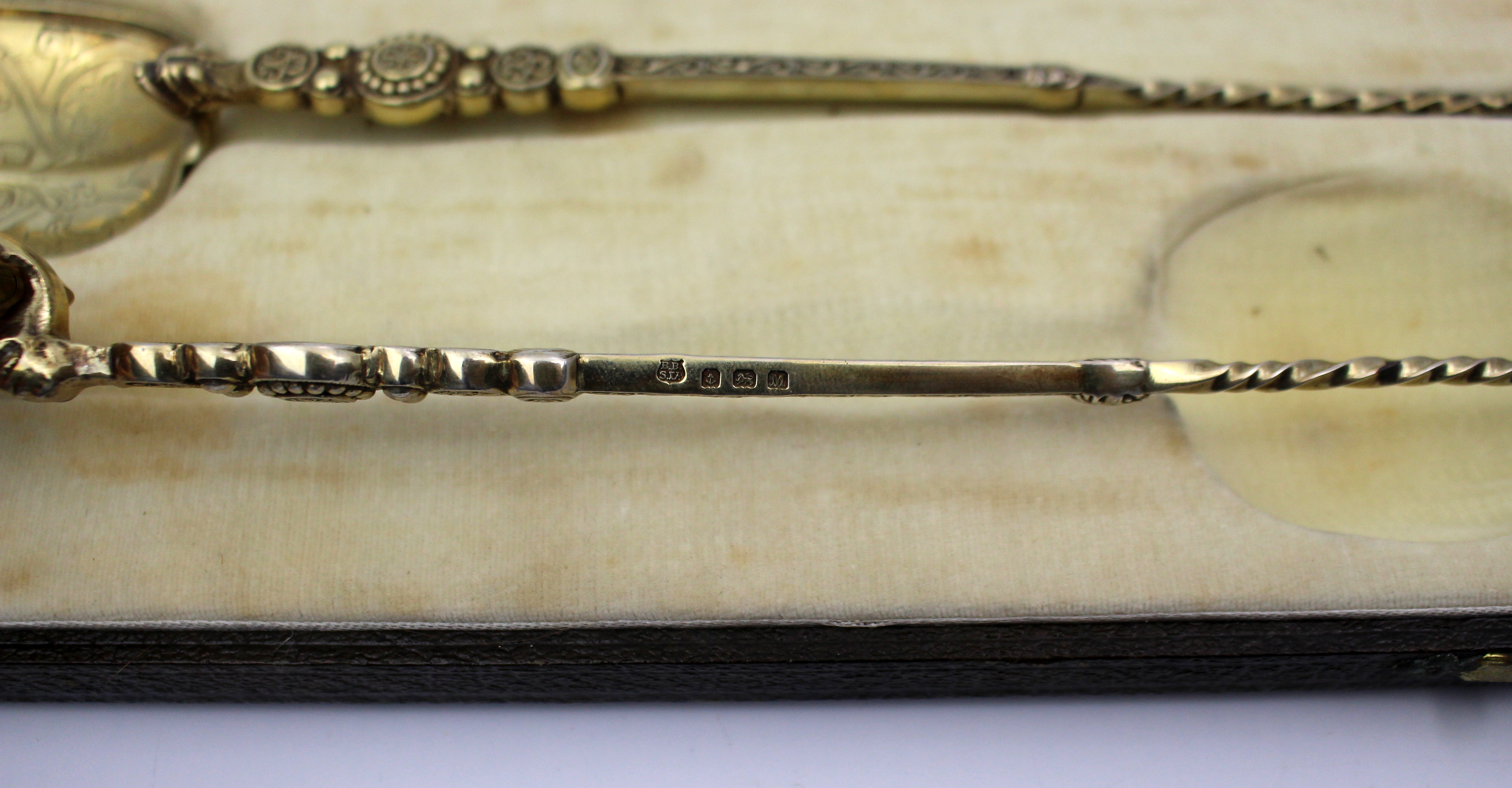 Pair of Cased Silver Gilt Anointing Spoons – Birmingham, 1936