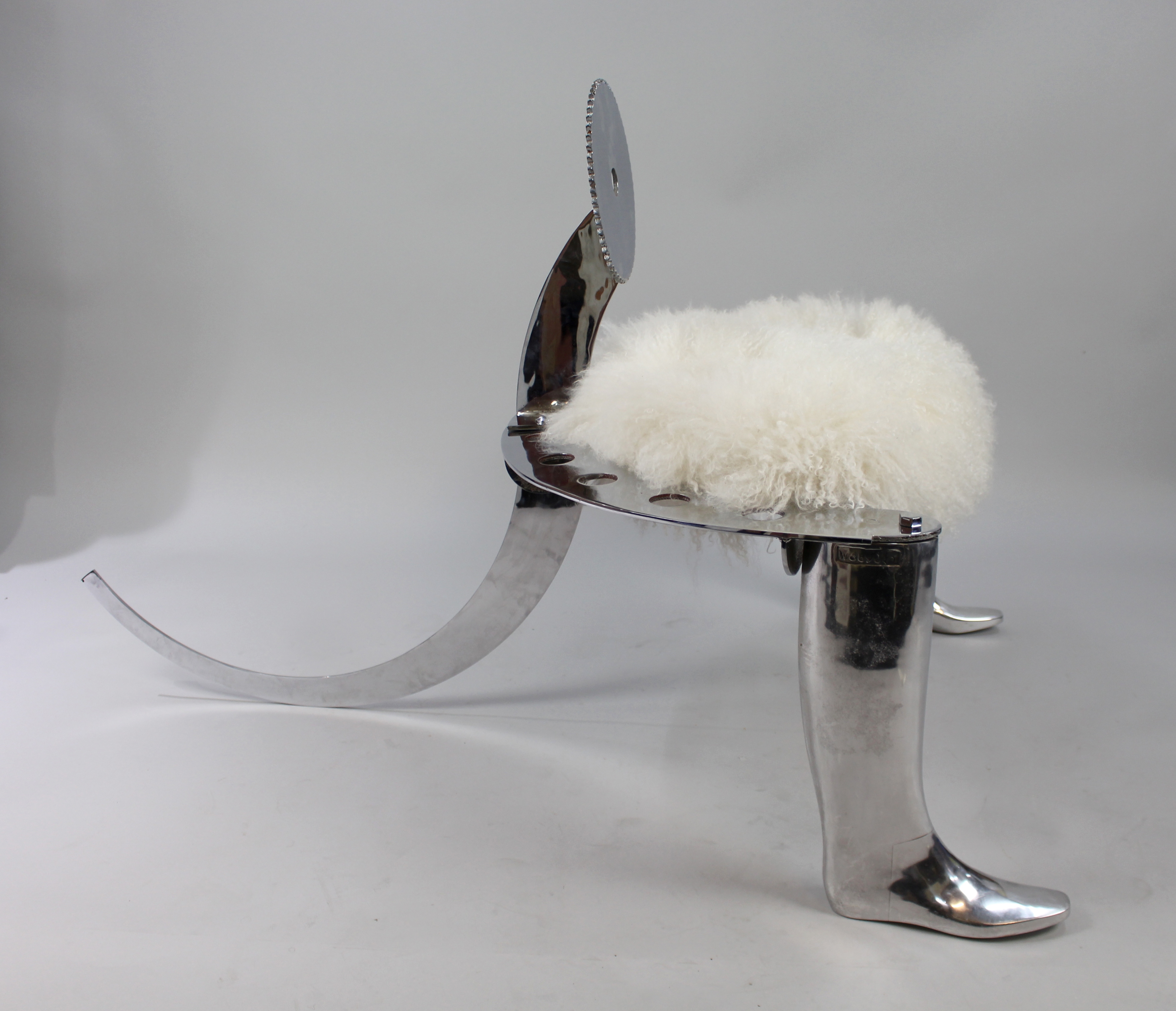 Designer Chromed Antique Shoemakers Chair