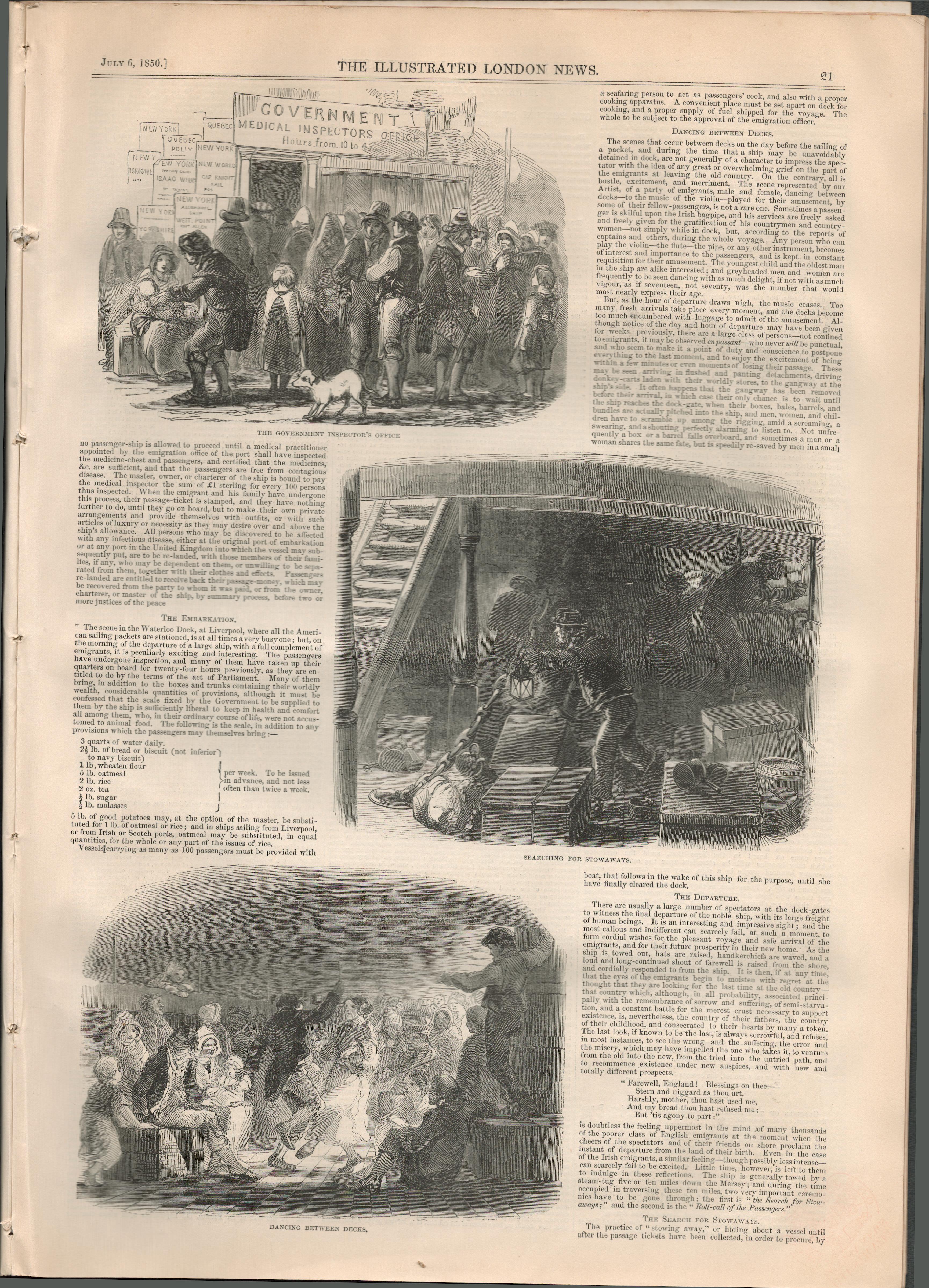 Irish Famine 1850 Newspaper 4 Out Of Every 5 People Emigrating Are IrishOriginal Antique Complete