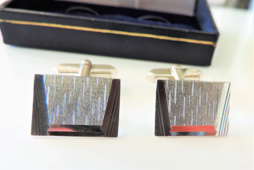 Vintage Sterling Silver Gents Cufflinks c.1980's